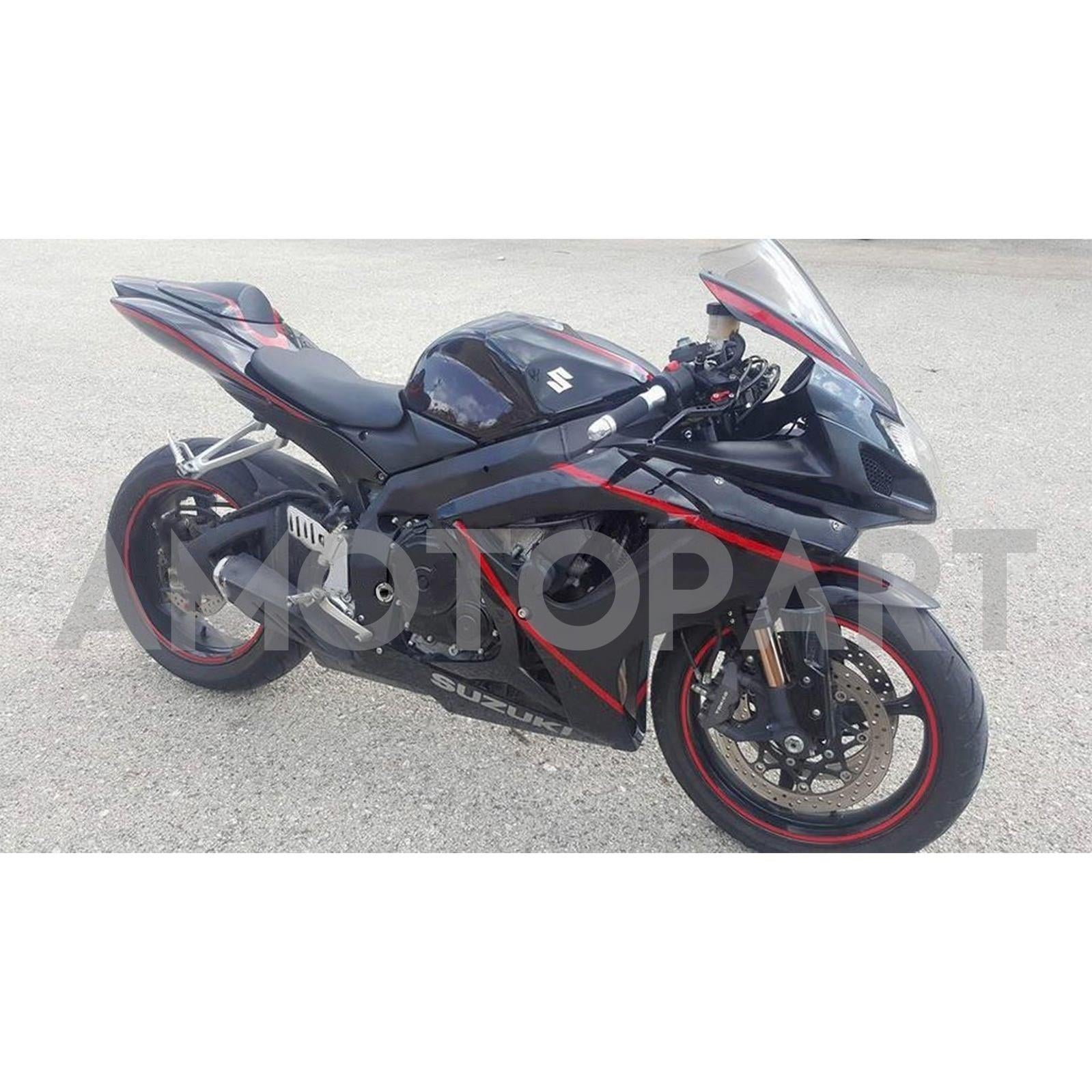 Amotopart 2006-2007 Suzuki GSXR 600/750 Matte Black&Red Fairing Kit