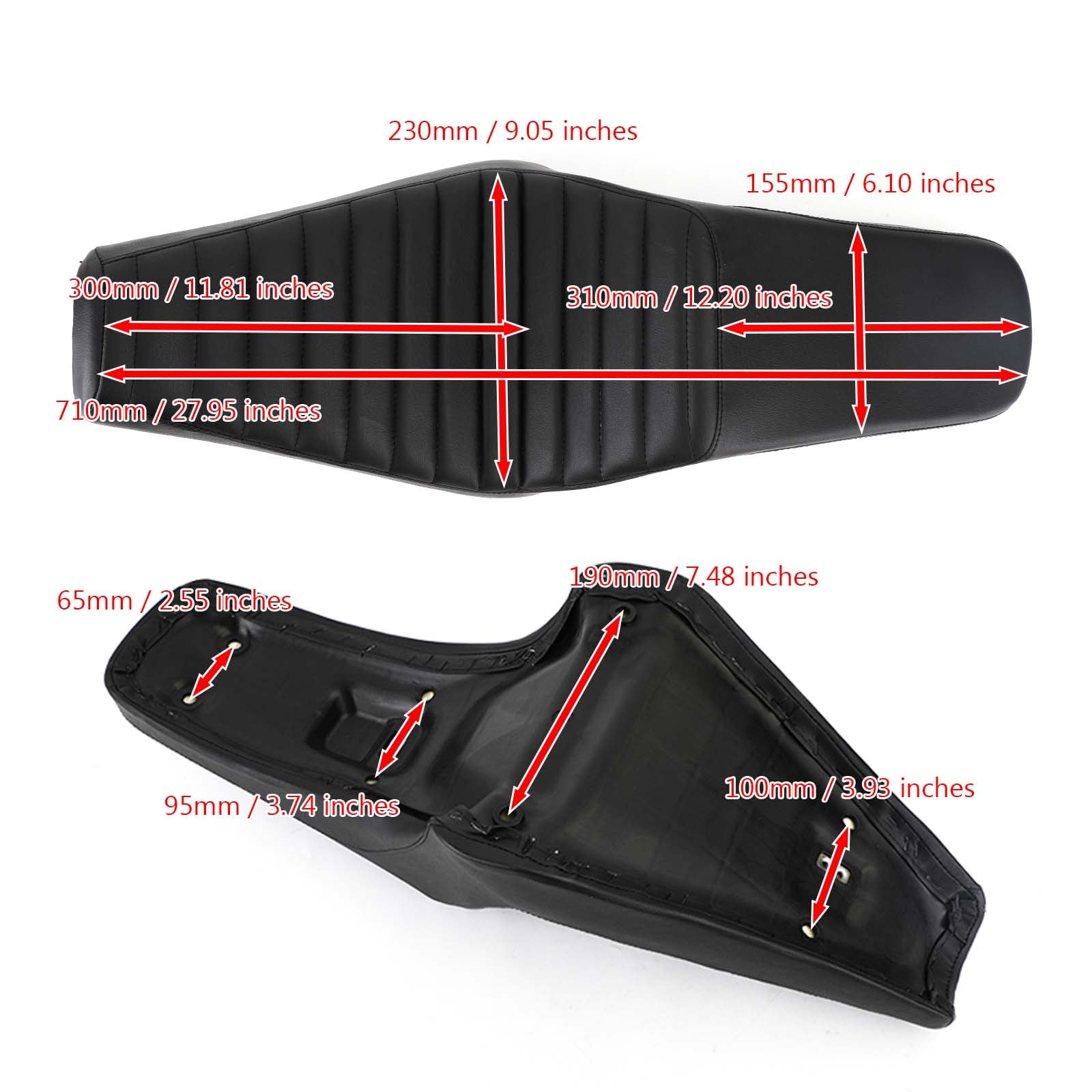 Yamaha 13-19 Bolt XVS950, R-Spec, C-S-Spec Black Driver Passenger siège