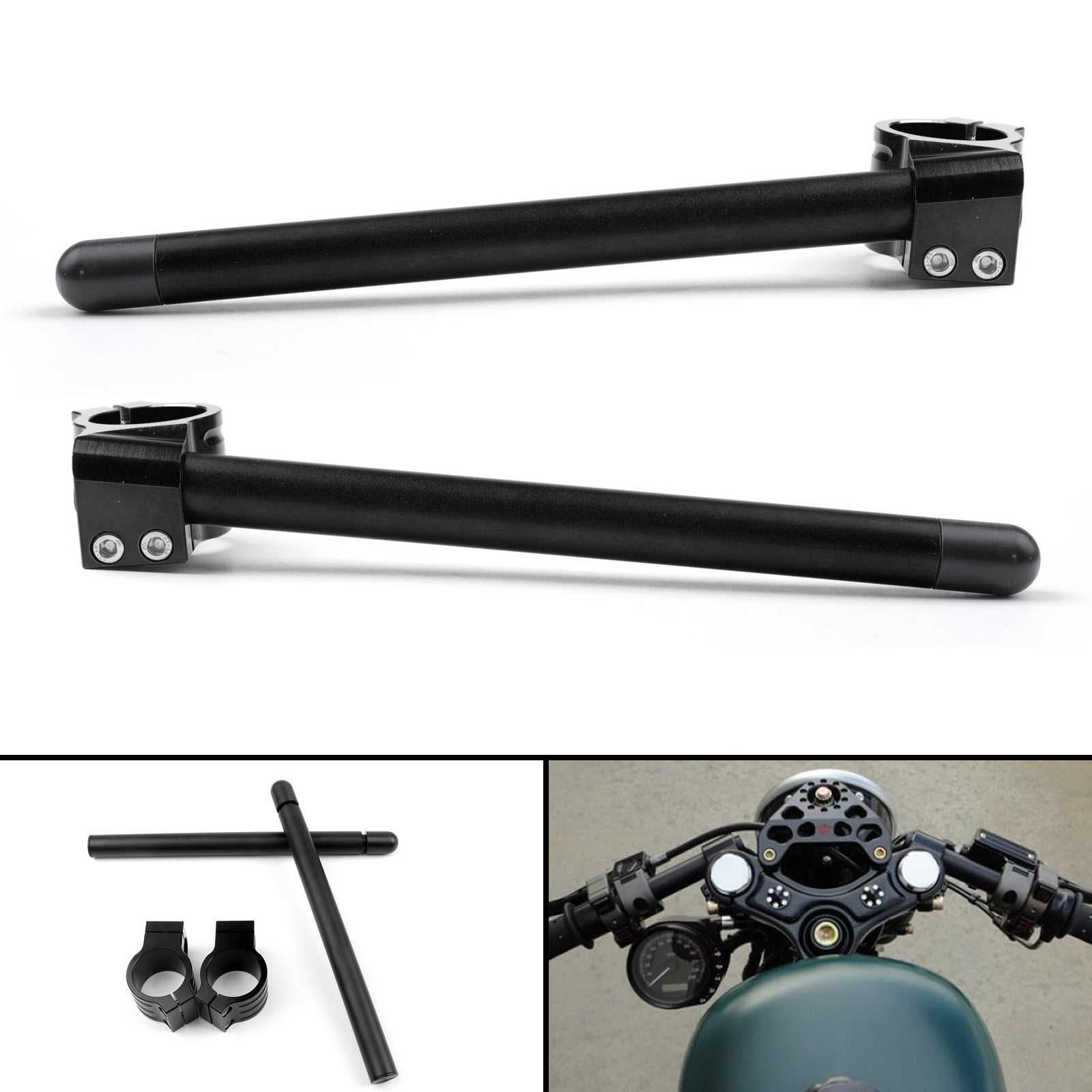 Guidão Universal Motoycycle Clip-On para ZX10R CBR1000RR GSXR R1 R6 50MM
