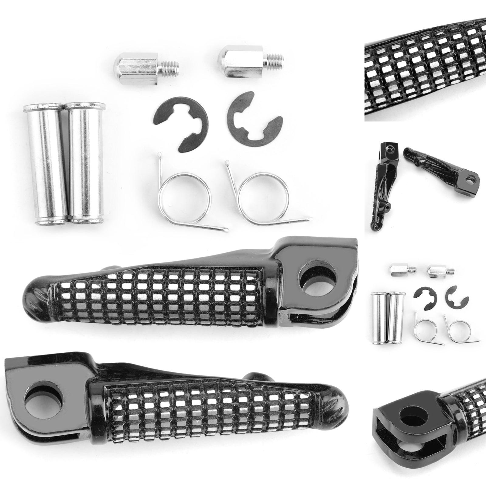 Kawasaki Front Foot Peg Footrest Fit For Kawasaki EX300 NINJA 300 EX250 NINJA 250 13-15 ZX-6R 03-11 Z1000 Z750 07-12 SVART