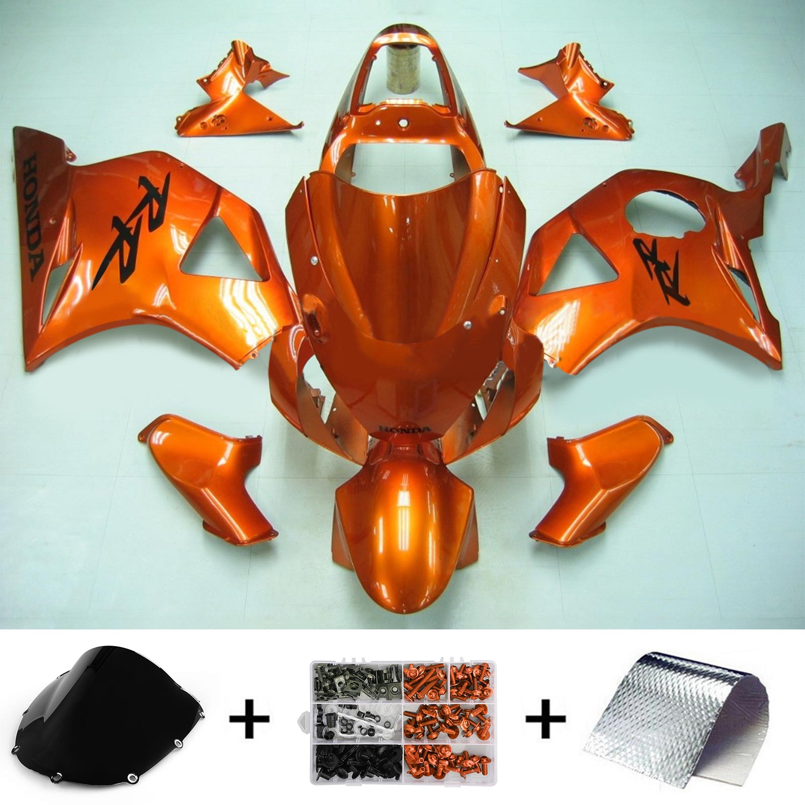 Amotopart Honda CBR954 2002-2003 Dark Orange Fairing Kit