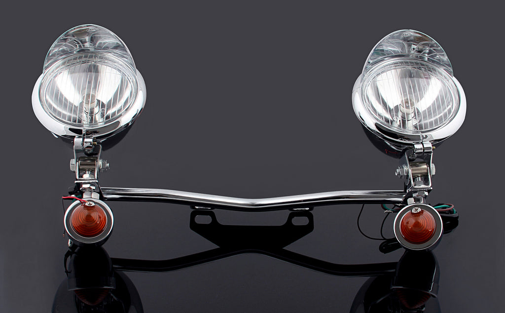 4x Sevenmoto Mini LED Motorcycle Indicators - Tinted Black Smoke Glass Universal