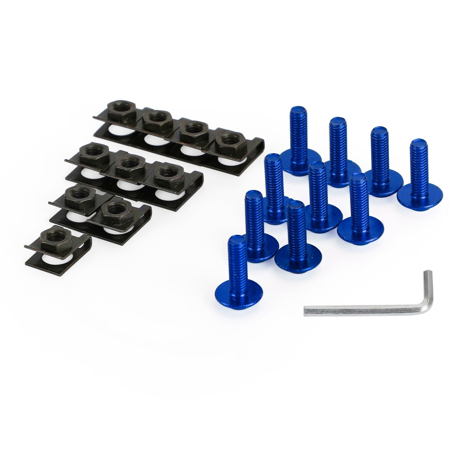 10x Aluminium M6 x 20mm Motorrad-Bildschirmschrauben & Feder-C-Clips für Honda Generic