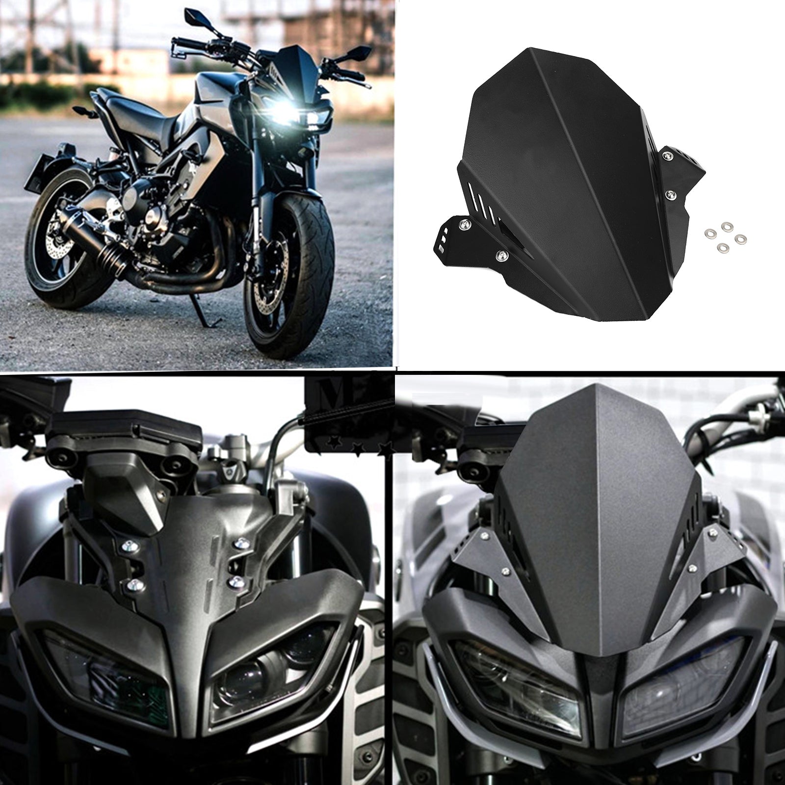 2017-2020 YAMAHA FZ 09 MT 09 Forrude Windshield Shield Protector Black Generic