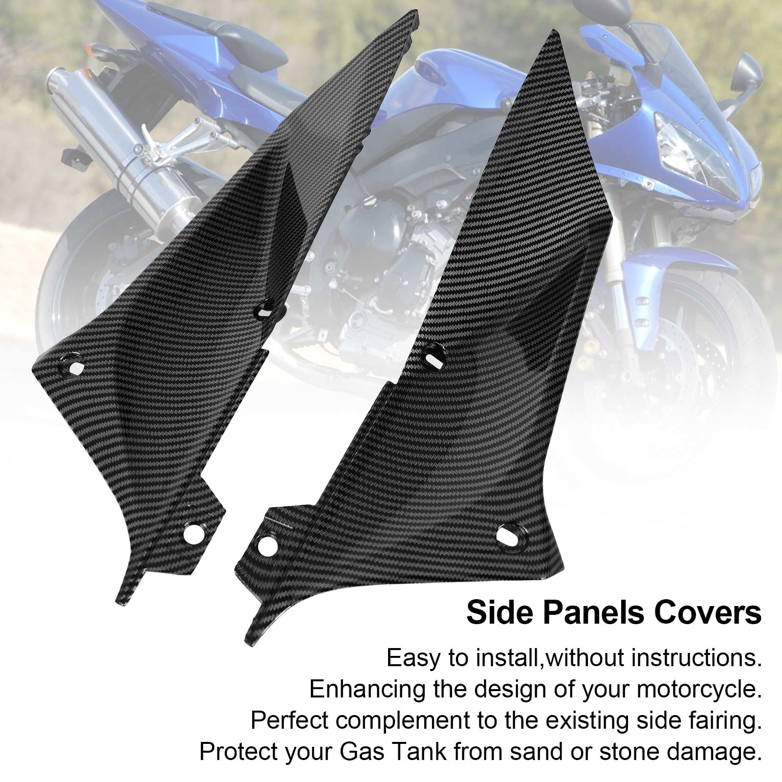 Bensintank sidtrimtäcke panelen som mässar cowl för yamaha yzf r1 2002-2003 generisk