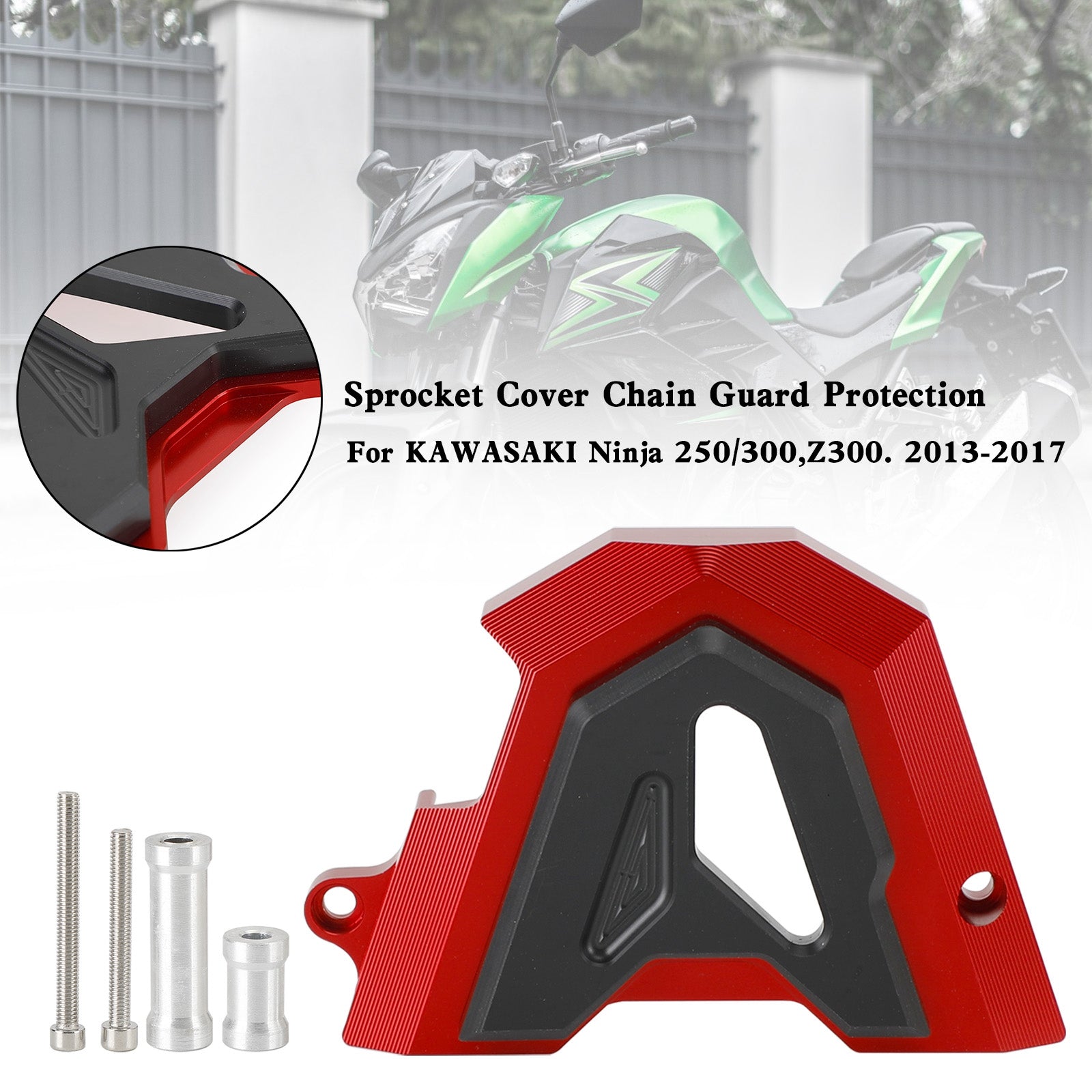 Front Sprocket Cover Chain Guard For KAWASAKI Ninja 250 300 Z300 2013-2017