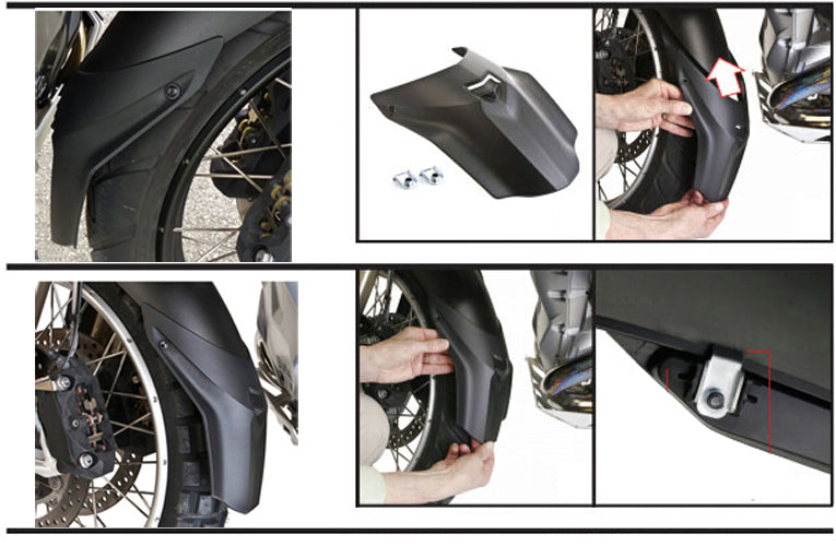 Front Fender Extender Mudguard Cowl Cover For R1200GS LC 13-19 R1250GS 19-24 Adv