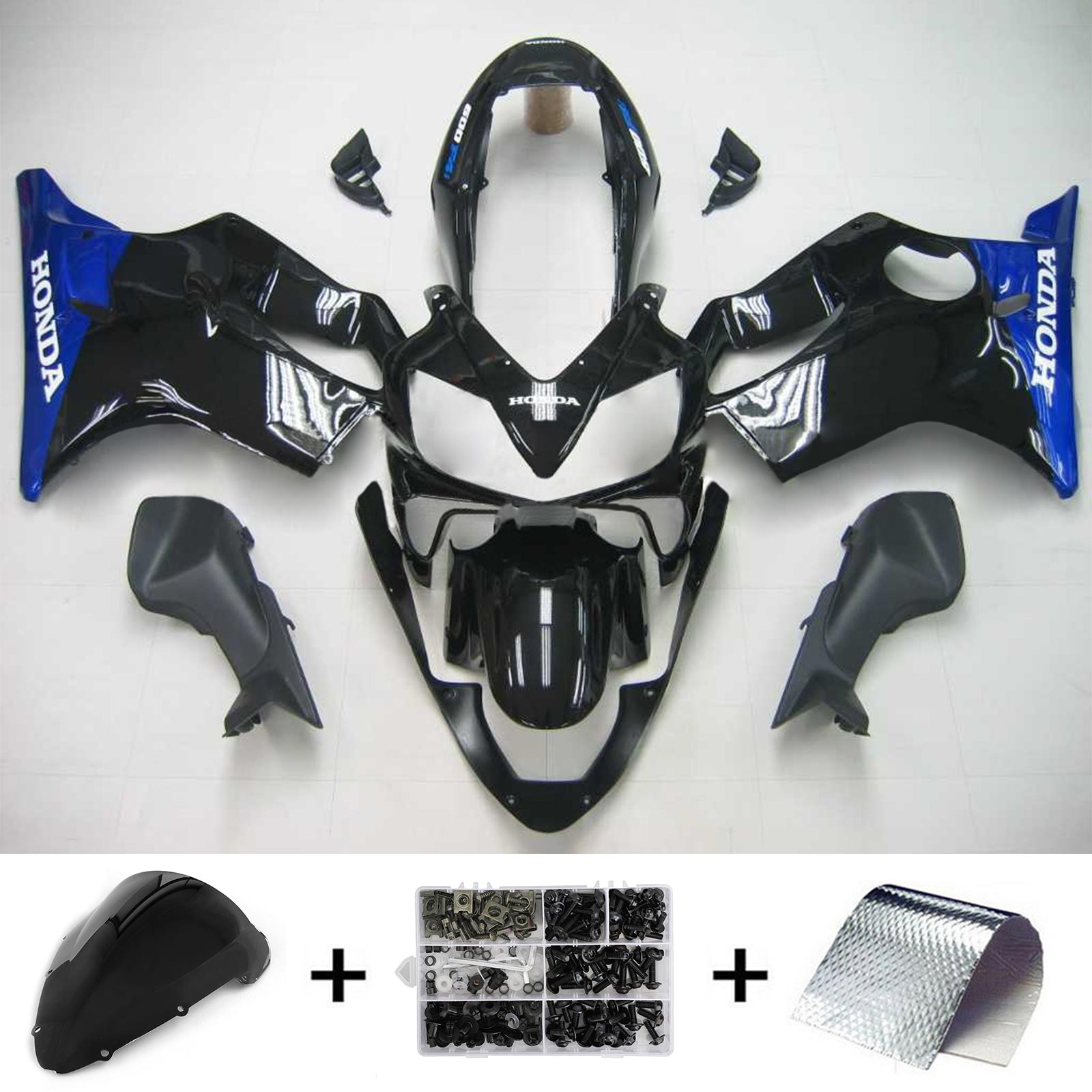 Amotopart Honda CBR600 F4i 2004-2007 Black&Blue Fairing Kit
