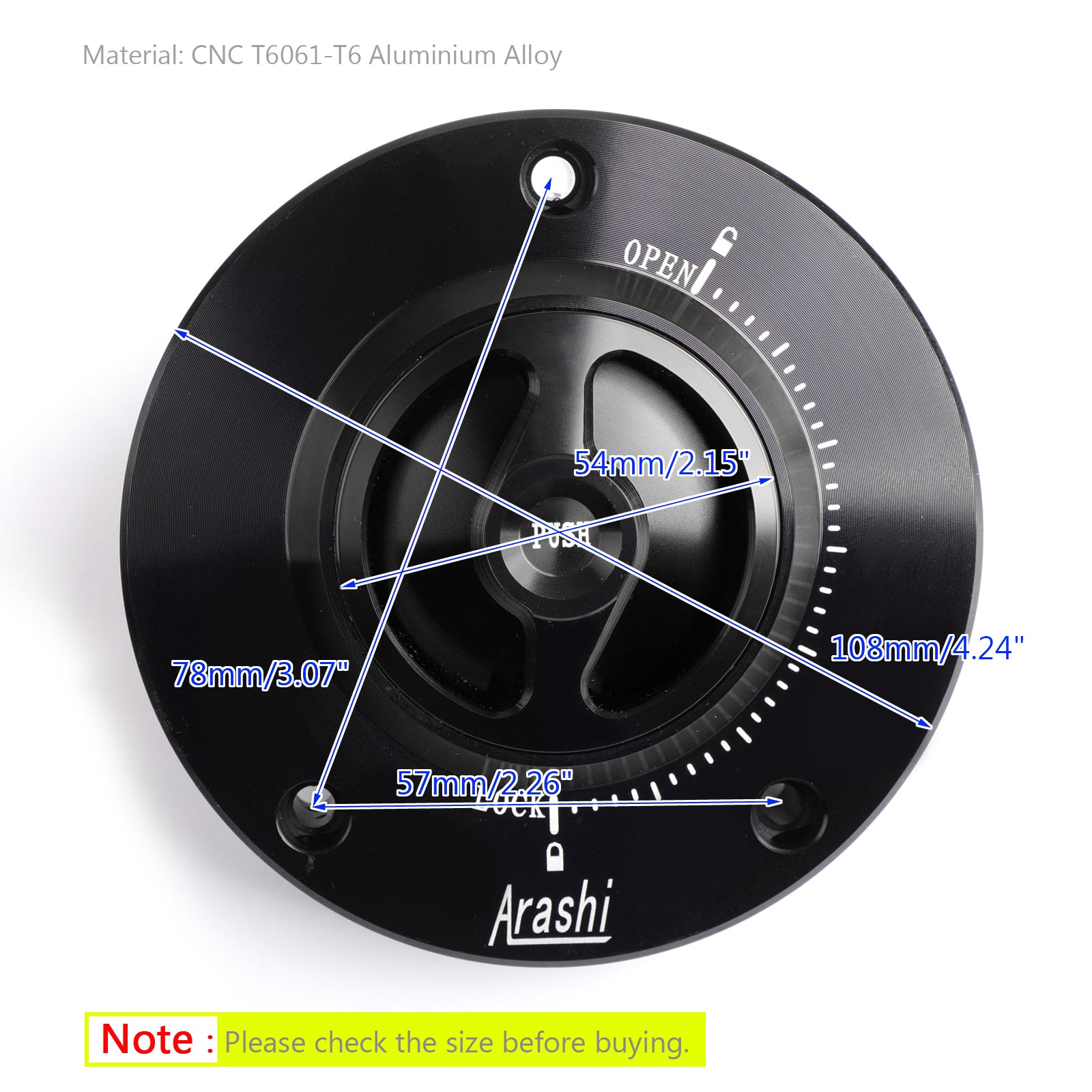 2007 Suzuki GSX1300R Hayabusa 2009 Suzuki GSX1250F 2006-2018 Suzuki GSR 600 CNC Keyless Fuel Tank Cap Cove