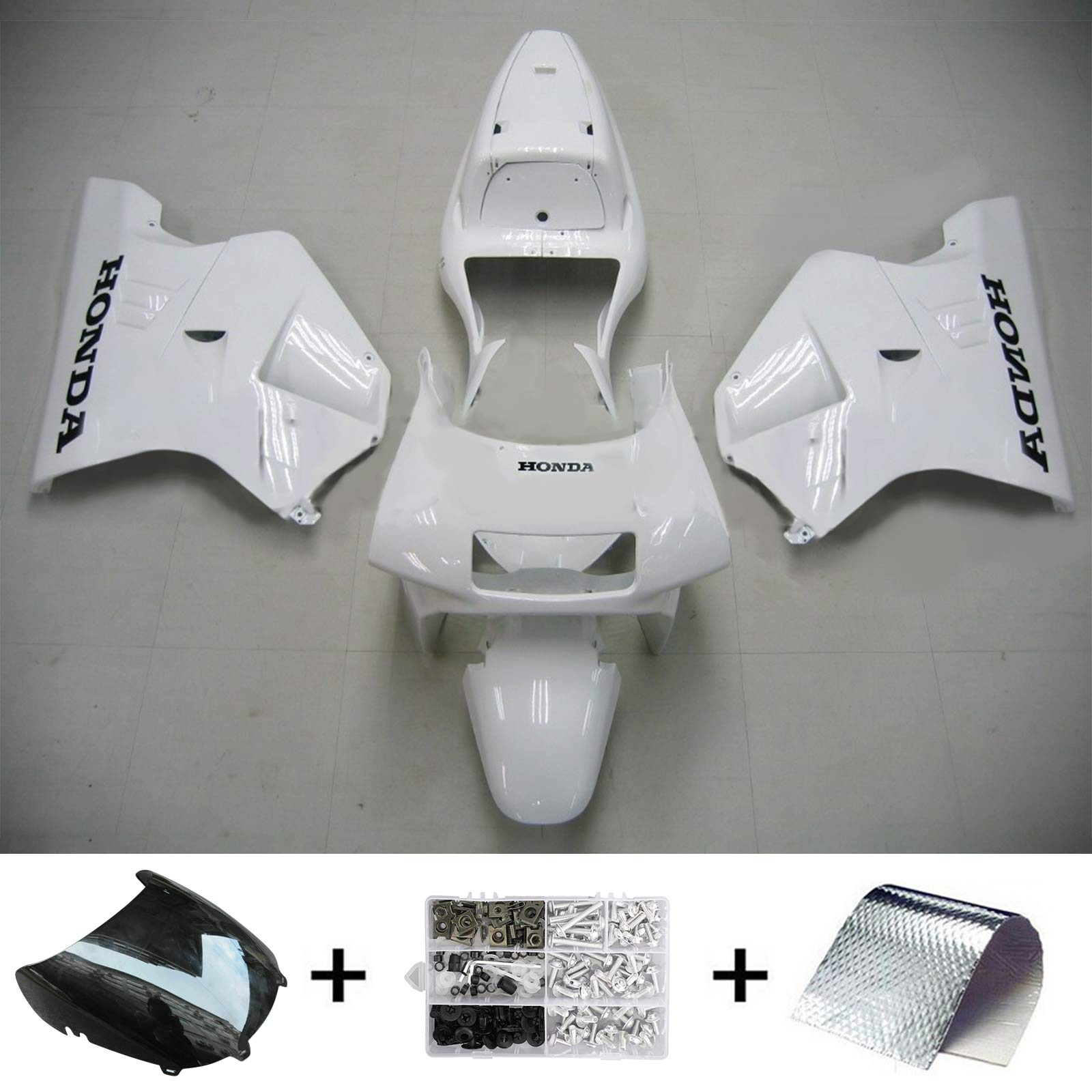 Amotopart 1990-1993 Honda NSR250 PGM-3 Fairing White Kit