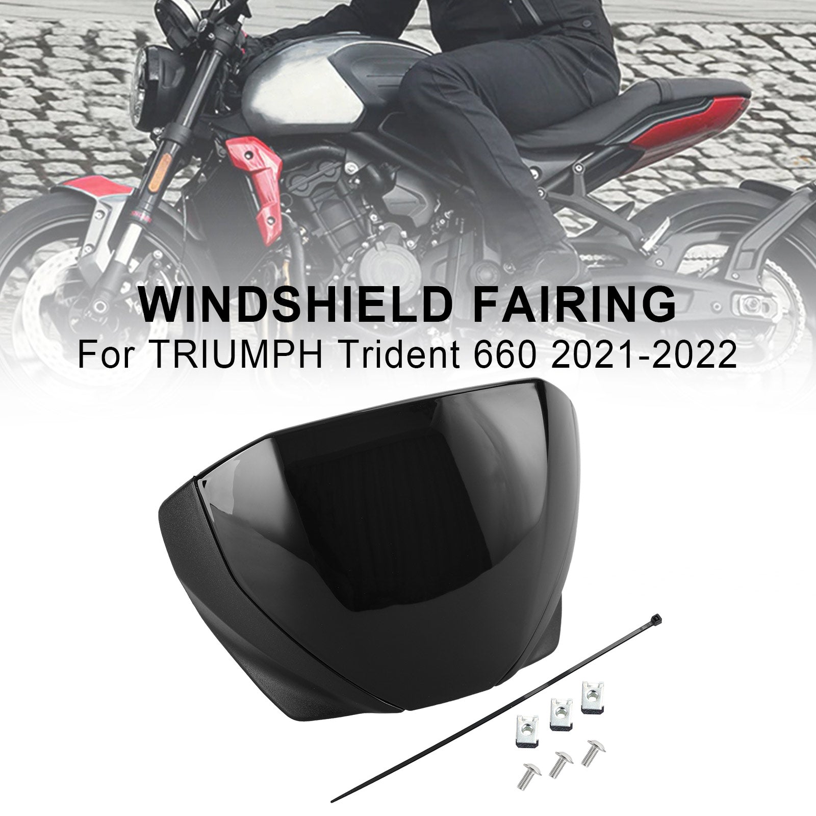 Front Screen Windshield Fairing Windscreen Deflector för Trident 660 2021+ Generic