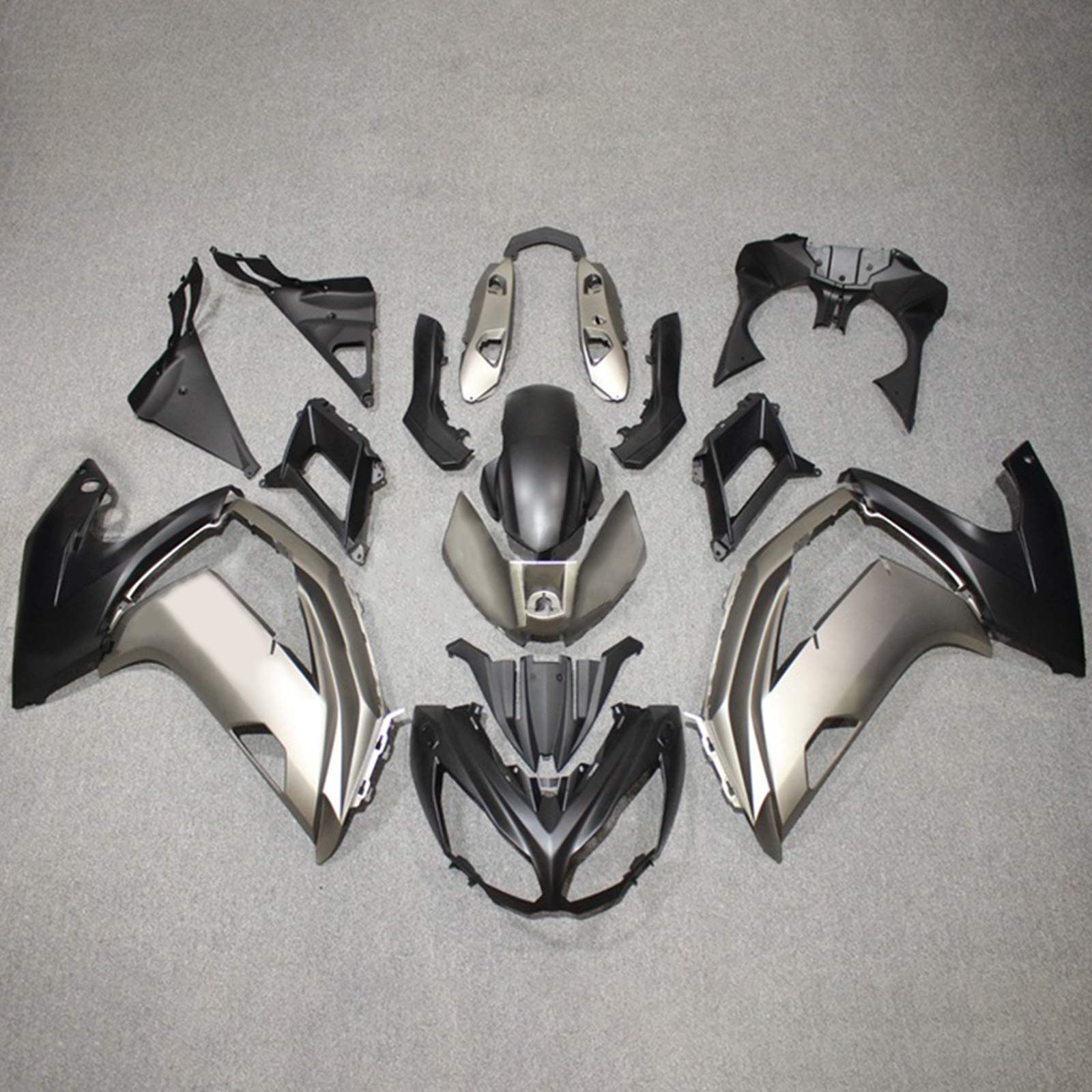 Amotopart 2012-2016 Kawasaki Ninja 650 Sliver Black Fairing Kit