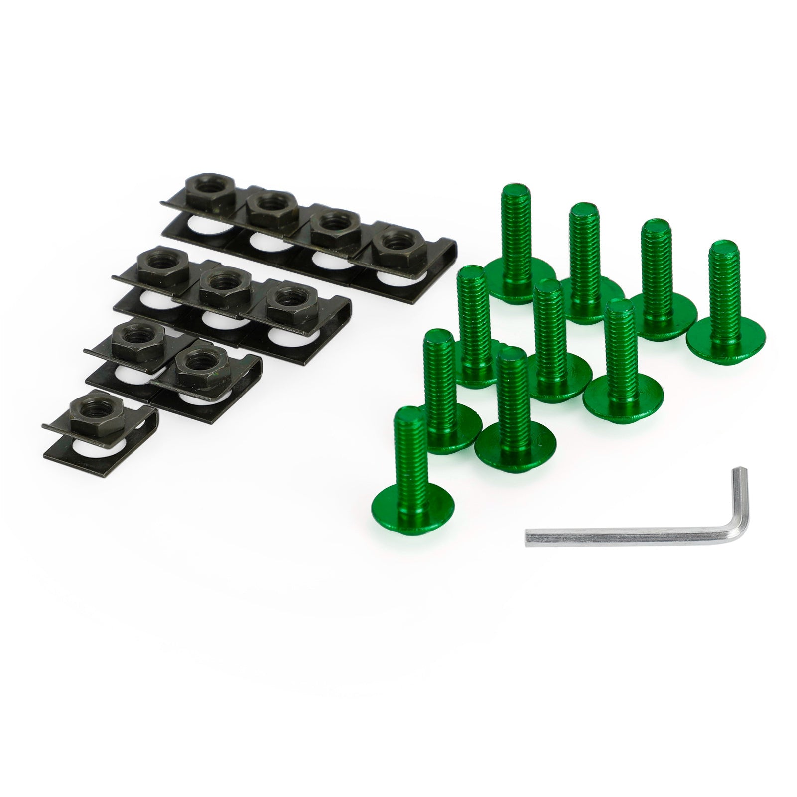 10x Aluminium M6 x 20mm Motorrad-Bildschirmschrauben & Feder-C-Clips für Honda Generic