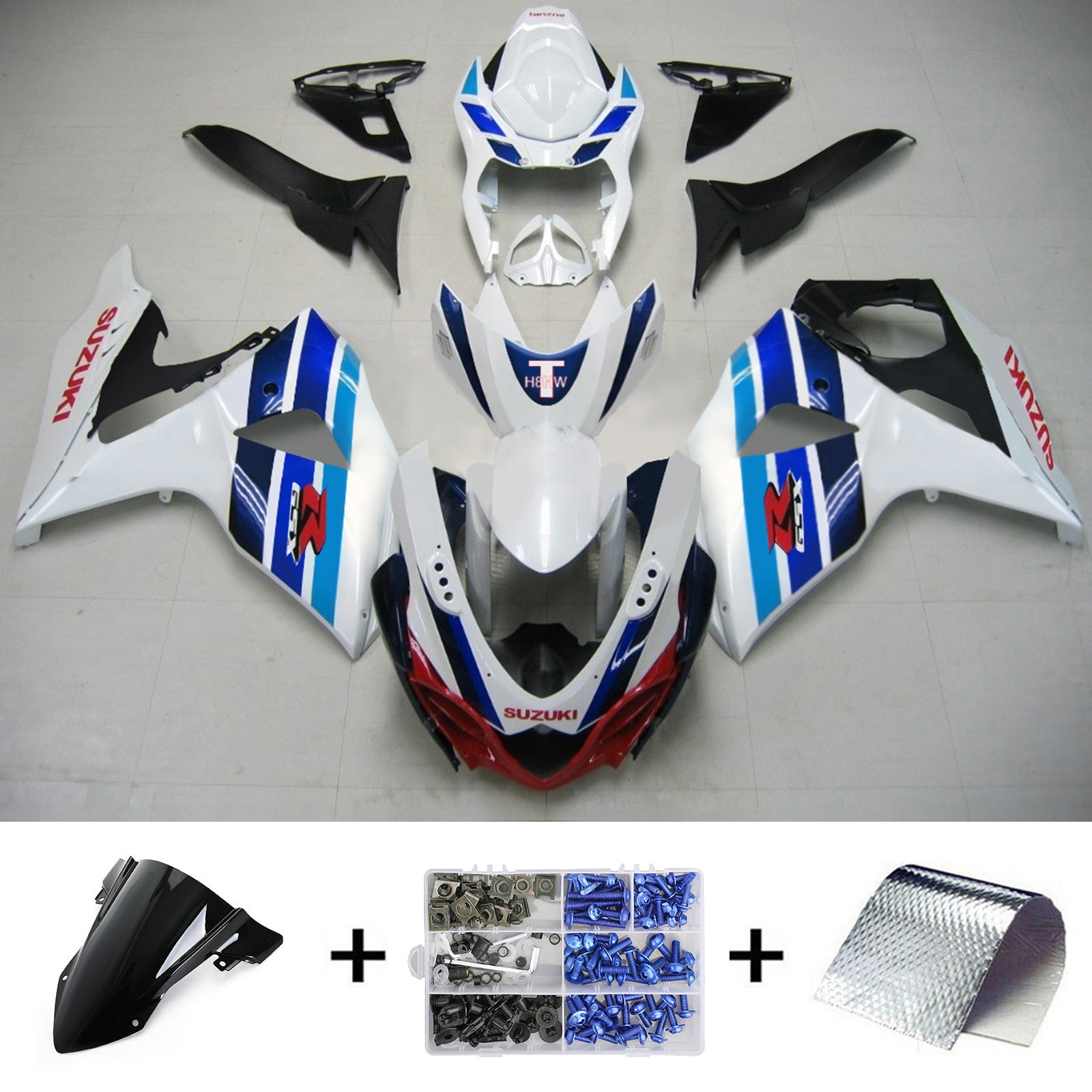 Amotopart 2009-2016 Suzuki GSXR1000 Fairing Gradient Blue Kit