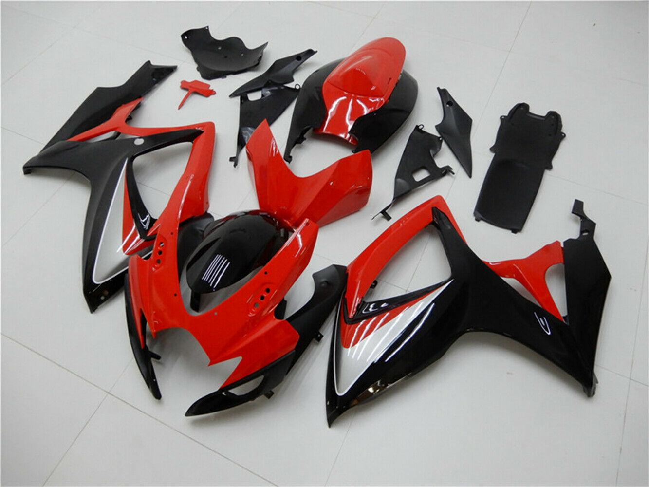 Amotopart-Verkleidungen Suzuki GSXR600 750 2006-2007 Verkleidung Red Black Kells Kit