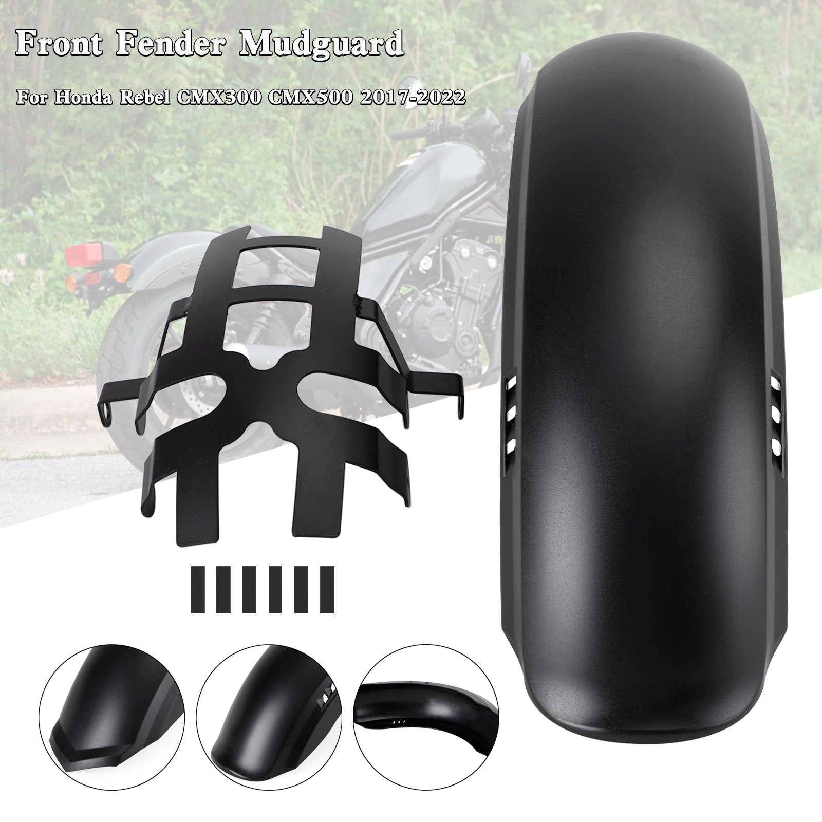 Front Fender Mudguard Fairing för Honda Rebel CMX300 CMX500 2017-2022