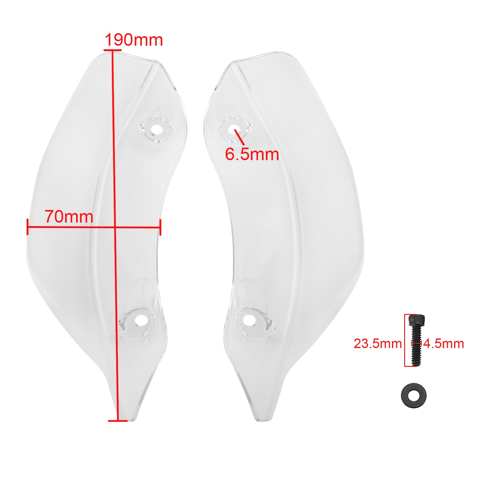 15-21 Touring Road Glide clear Generic Fairing Windshield Side Wing Wind Deflector