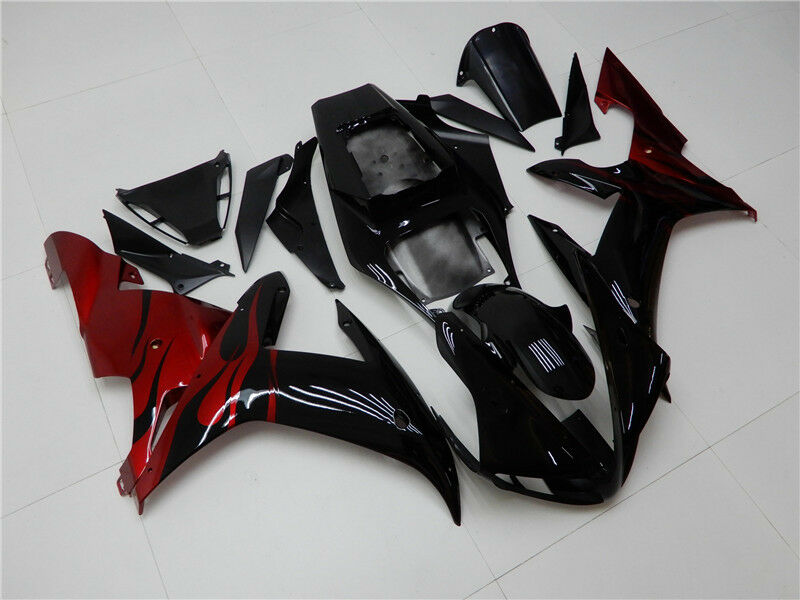 Amotopart 2002 2003 Yamaha YZF R1 Fairing Black Red Kit