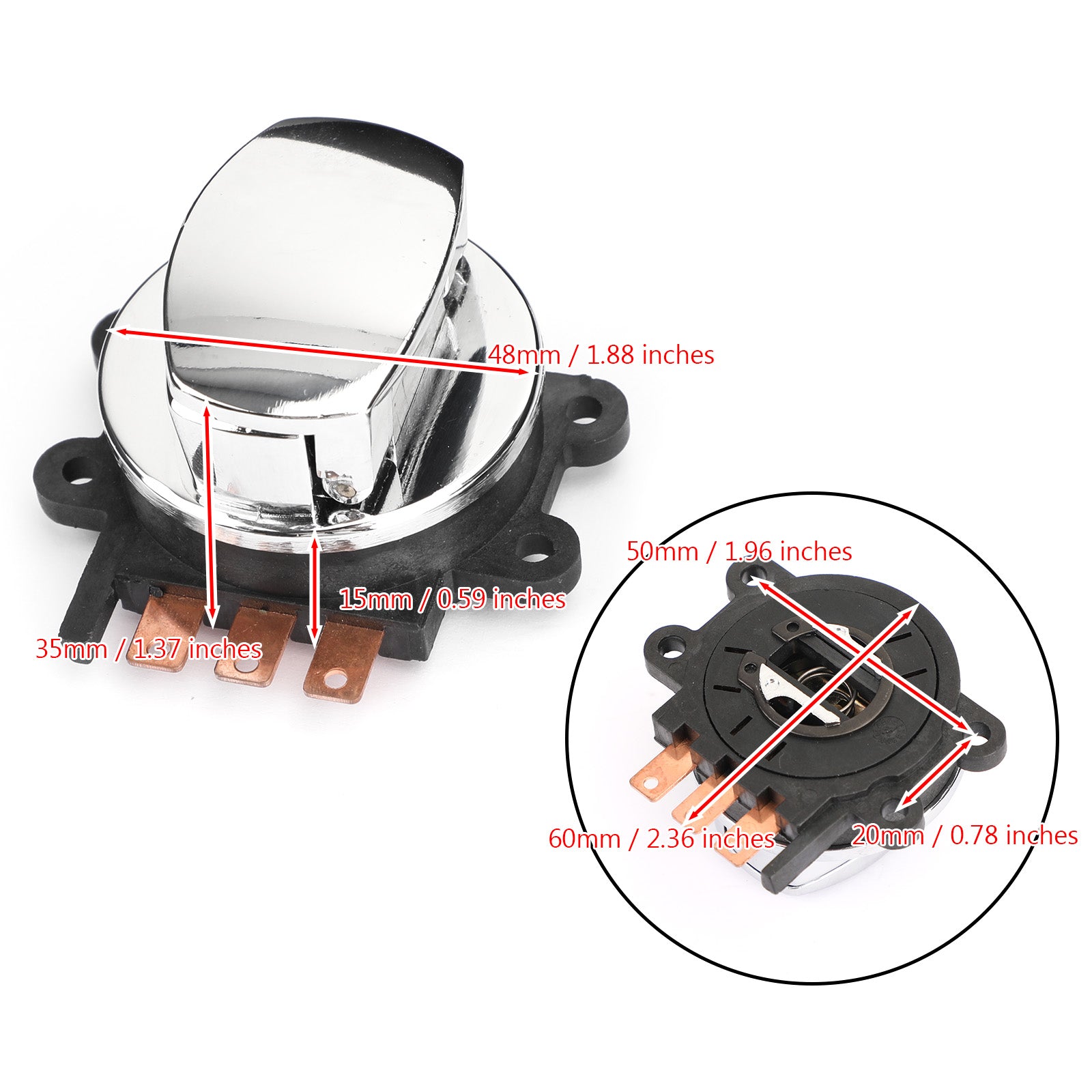 Dyna Softail Road King 3-Position Ignition Switch Lock & Keys Late Style Tank Mounted 71313-96A 72327-03A