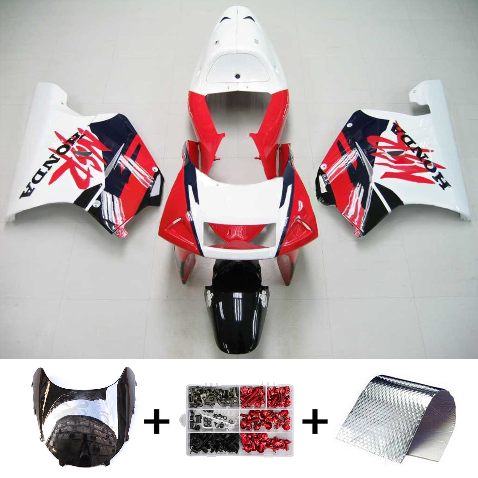 Amotopart 1994-1996 Honda NSR250 PGM-4 Fairing Red&Black Kit