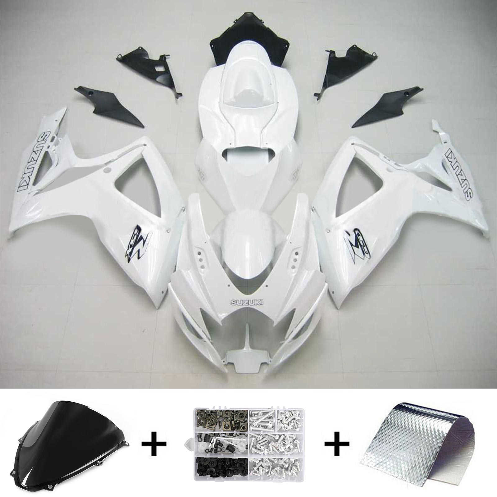Amotopart 2006-2007 Suzuki GSXR 600/750 White Style1 Fairing Kit