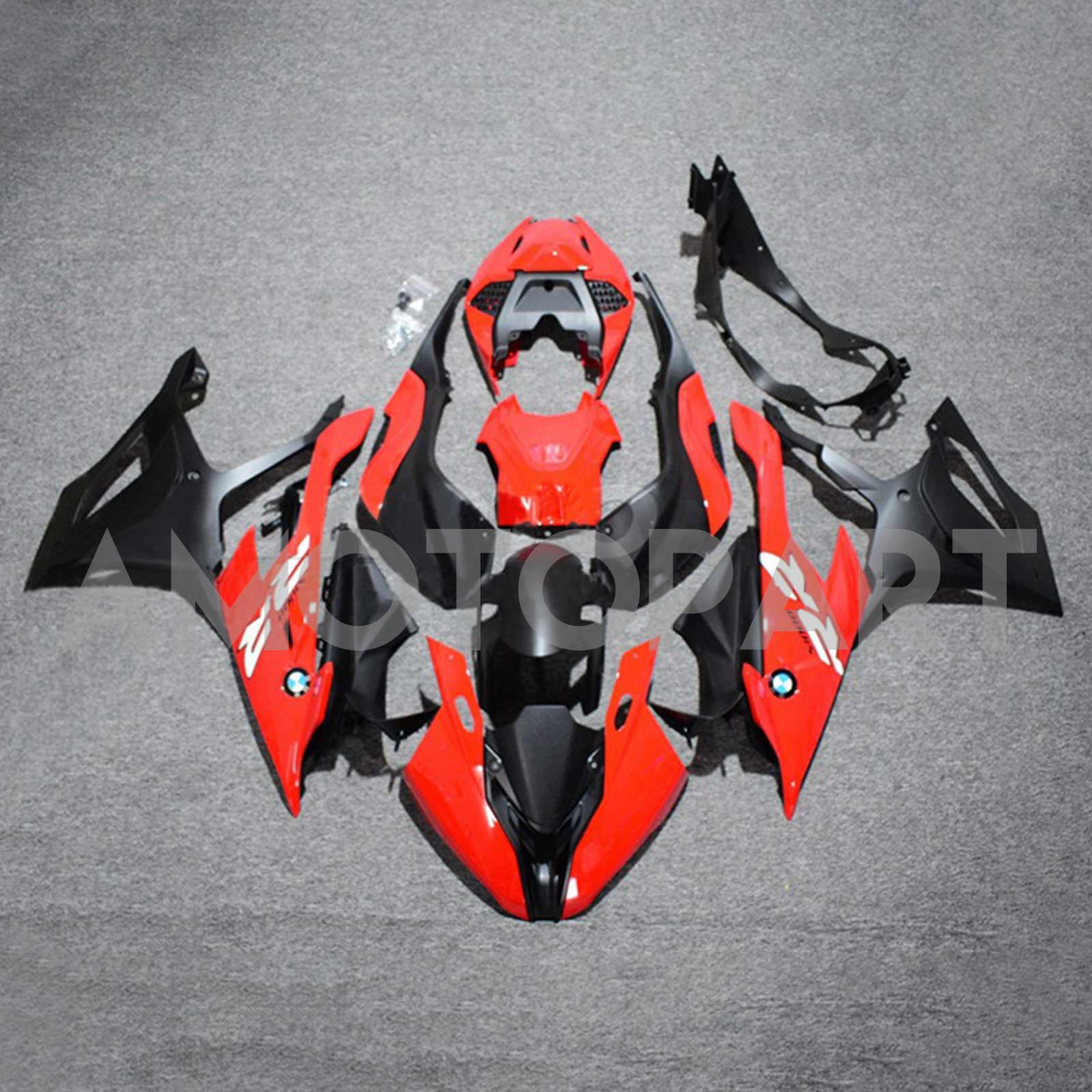 Amotopart 2019-2022 BMW S1000RR/M1000RR Kit de carenado de carreras rojo negro