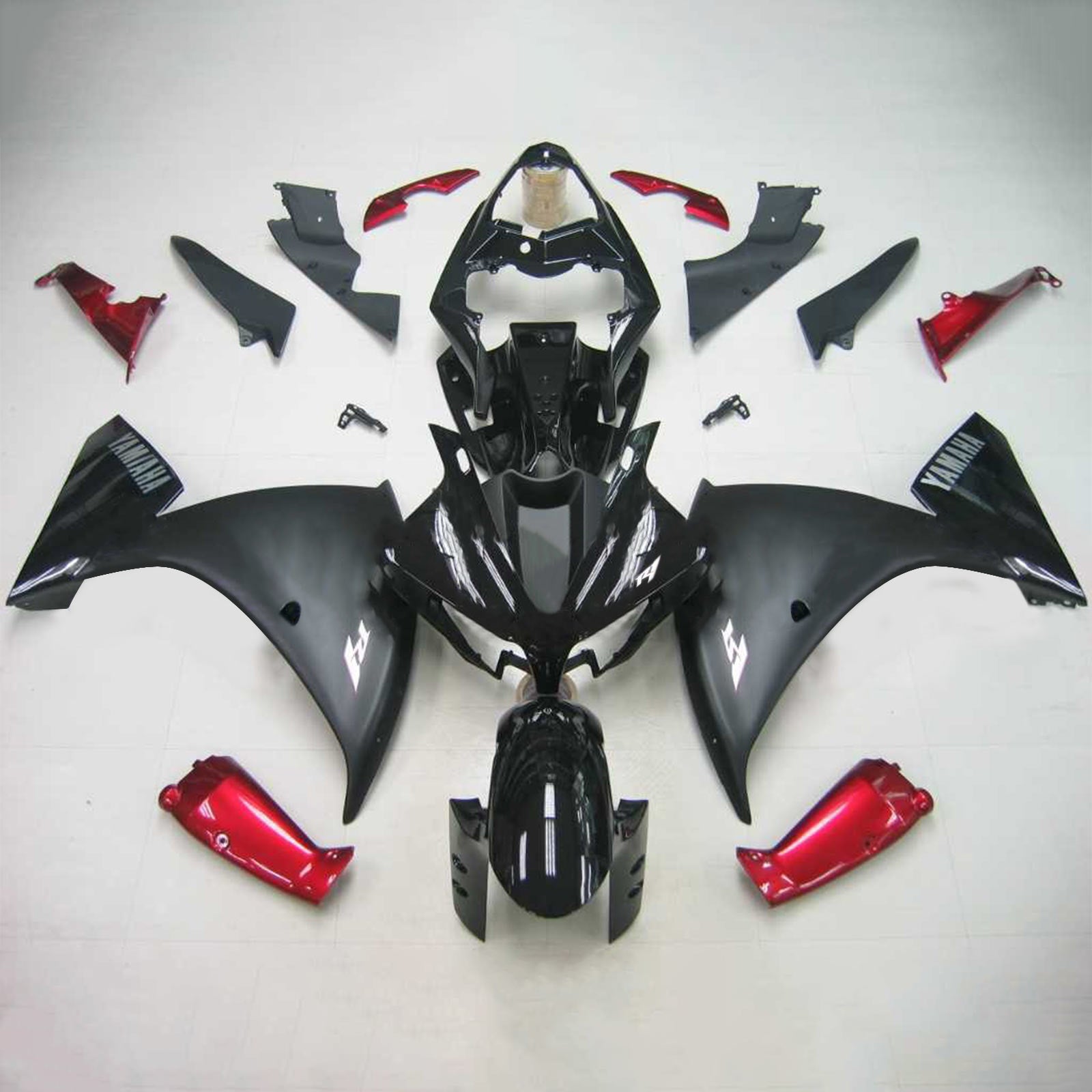 Amotopart Yamaha 2012-2014 YZF 1000 R1 Black Red Fairing Kit