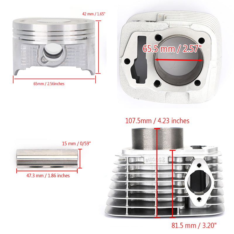 65.5mm Cylinder Piston Kit for Honda CRF230F 03-19 CRF230L 08-09 12100-KFB-000