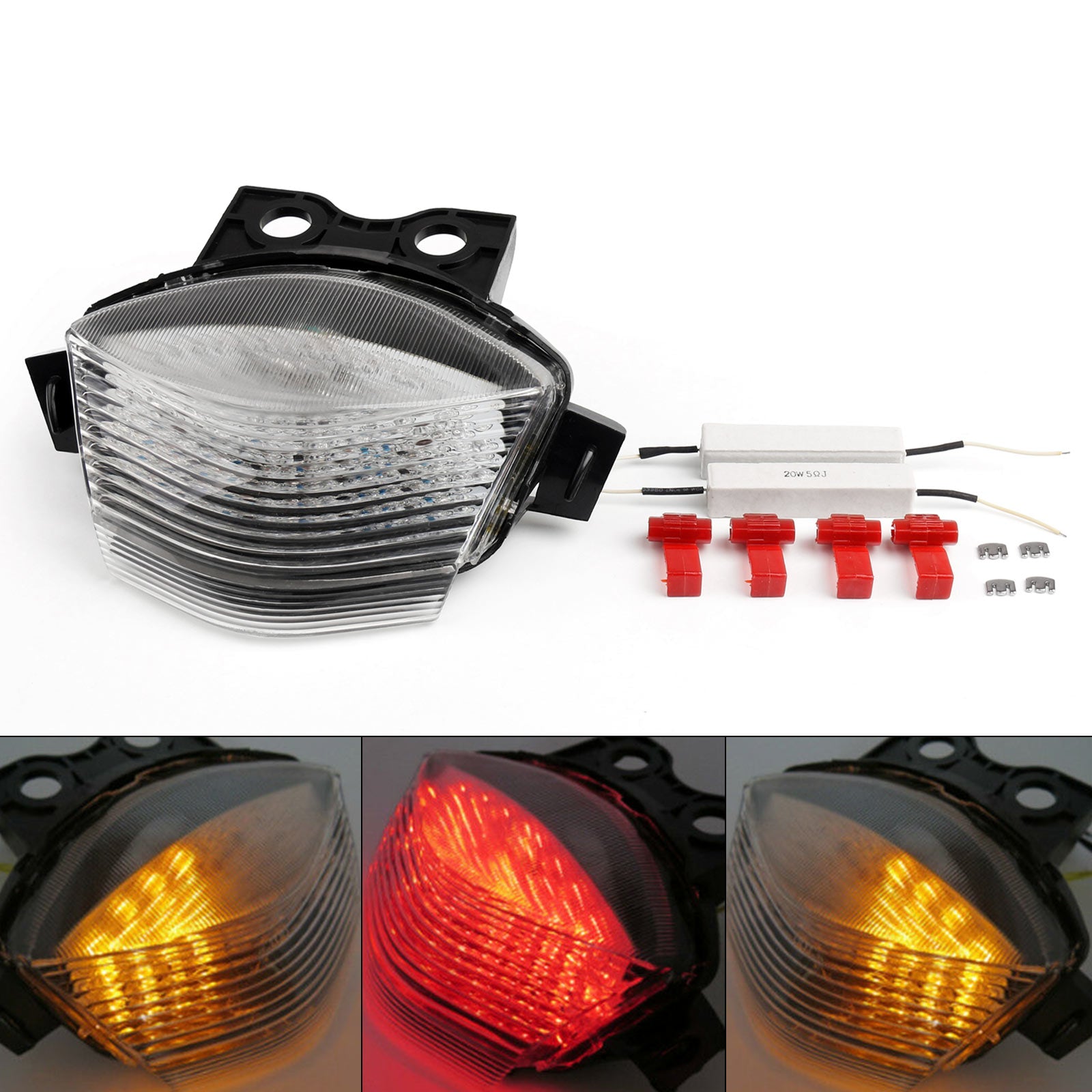 06-08 Kawasaki Ninja 650r LED-Rücklicht-Turnsignale klar