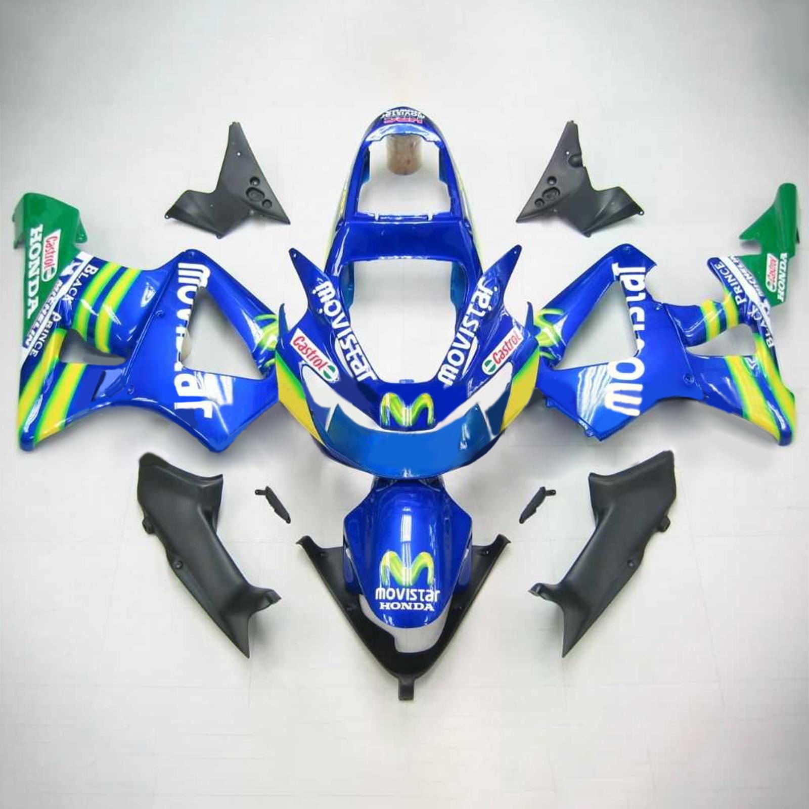Amotopart 2000-2001 Honda CBR929RR Fairing Green&Blue Monster Kit