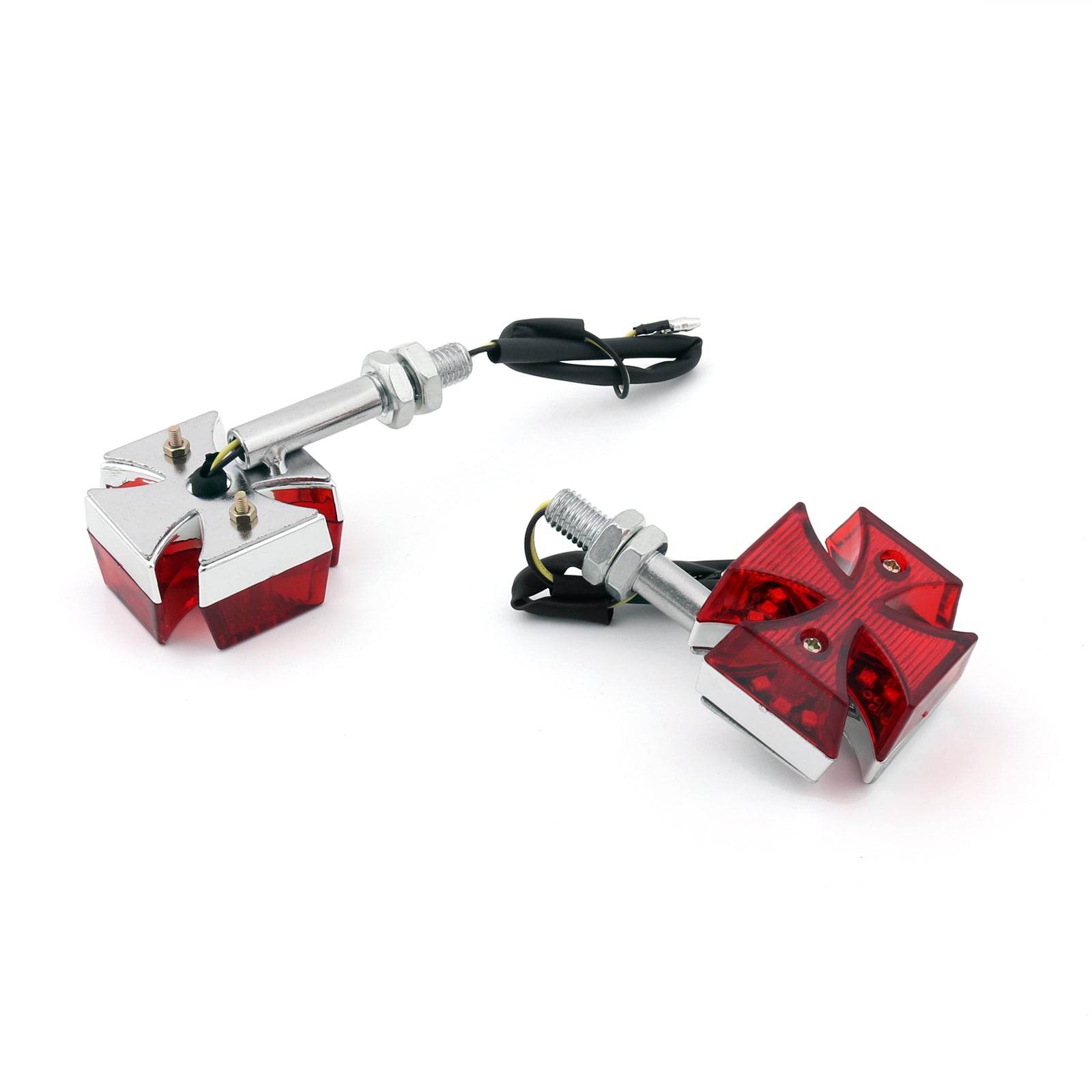2x Custom Red Maltese Cross LED -Blinkerlicht für Harley Motorrad