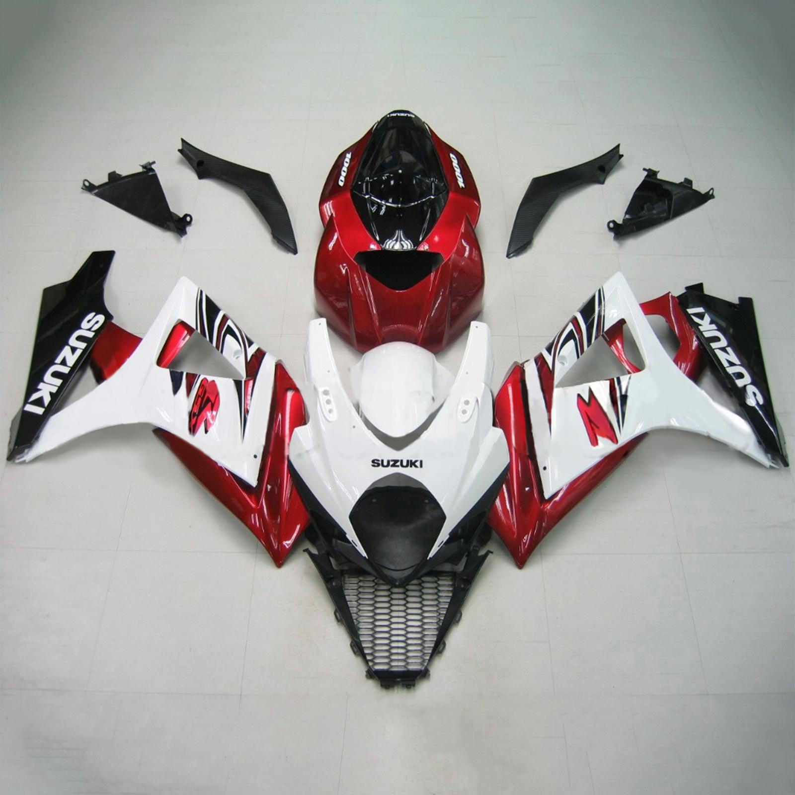 Amotopart 2007-2008 Suzuki GSXR1000 Fairing Red&White Kit