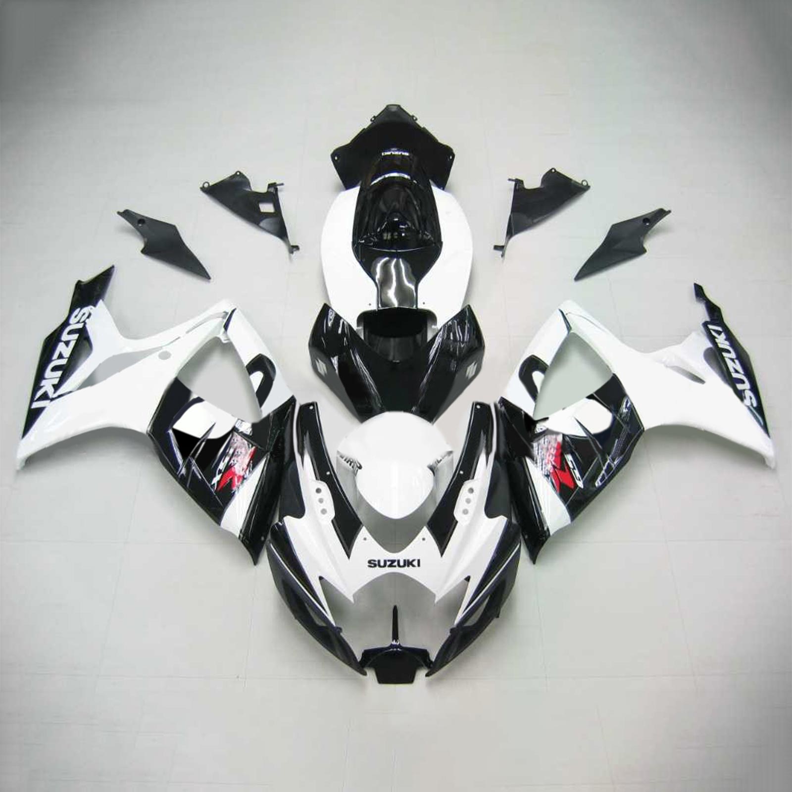 Amotopart 2006-2007 Suzuki GSXR 600/750 Black&White Style4 Fairing Kit