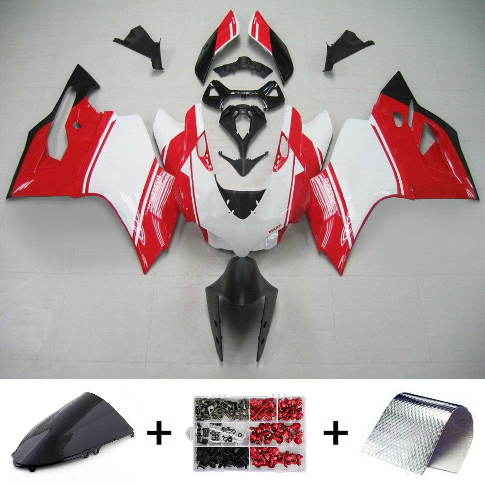 Zestaw owiewek Amotopart Ducati 2012-2015 1199/899 czerwono-biały