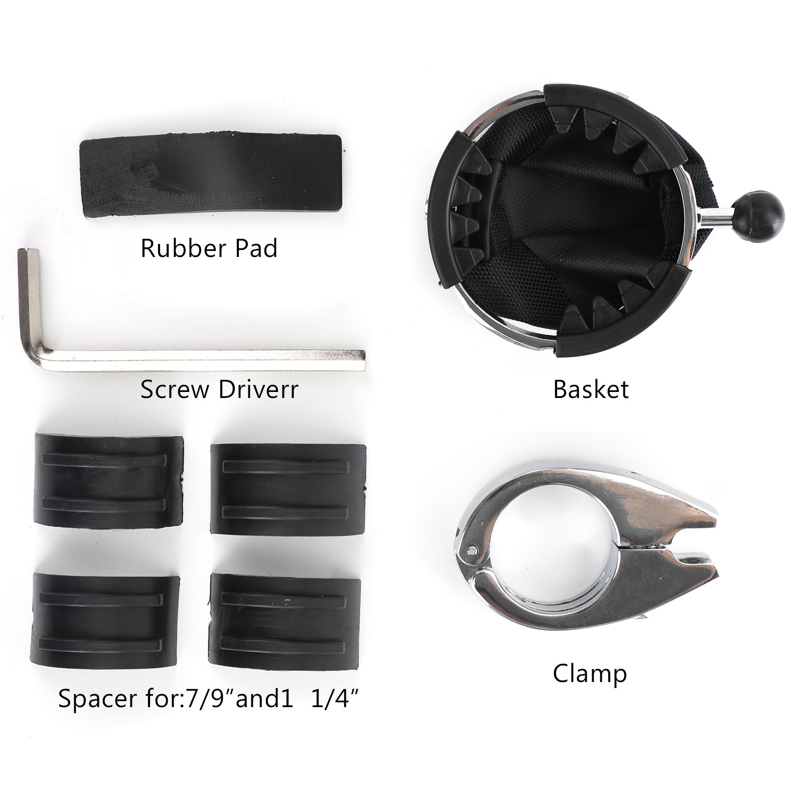 Chrome motorfiets 7/8 inch tot 1 1/4 inch drink bekerhouder met mand Universal