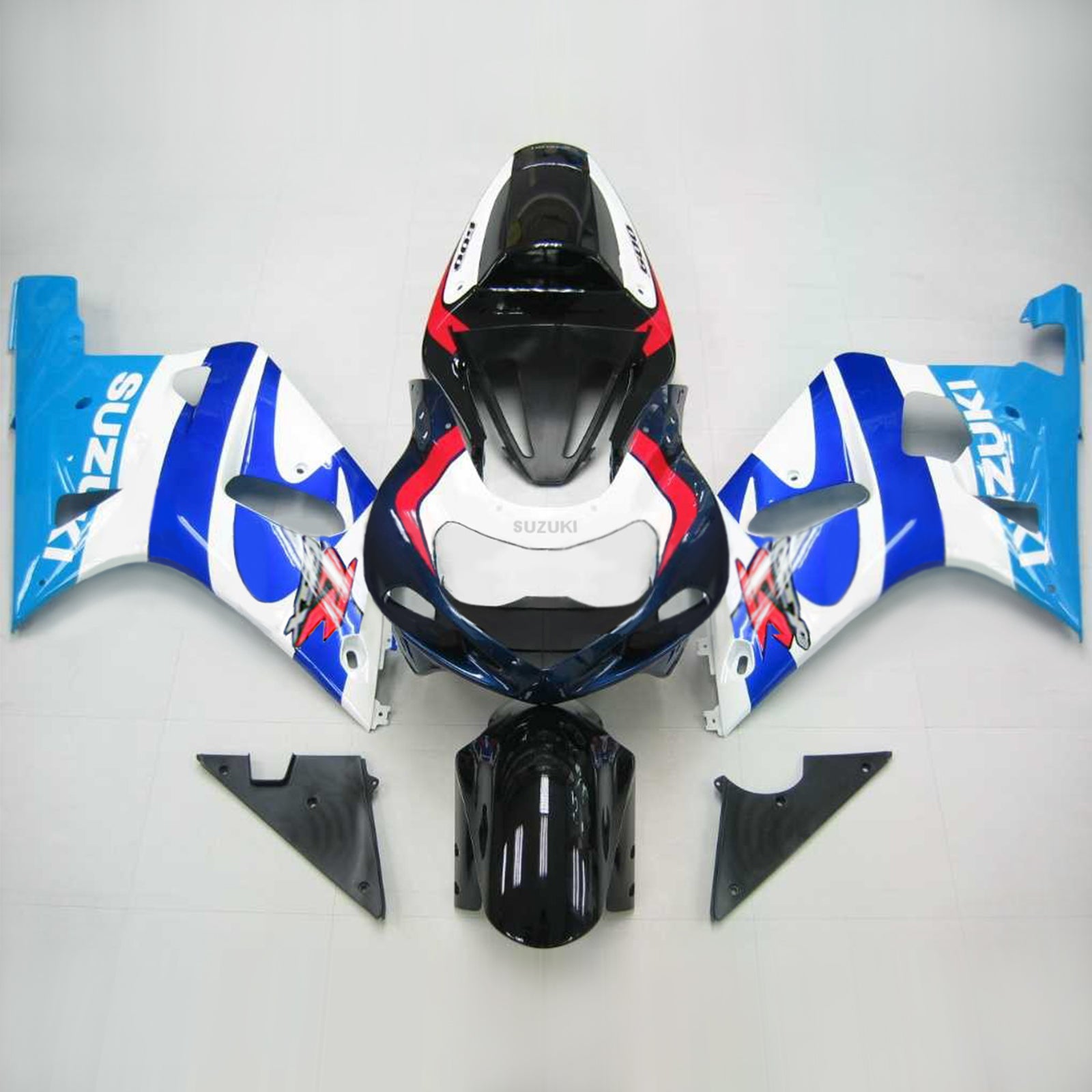 Amotopart Suzuki 01-03 GSXR600 & 00-03 GSXR750 Černá modrá bílá kapotáž