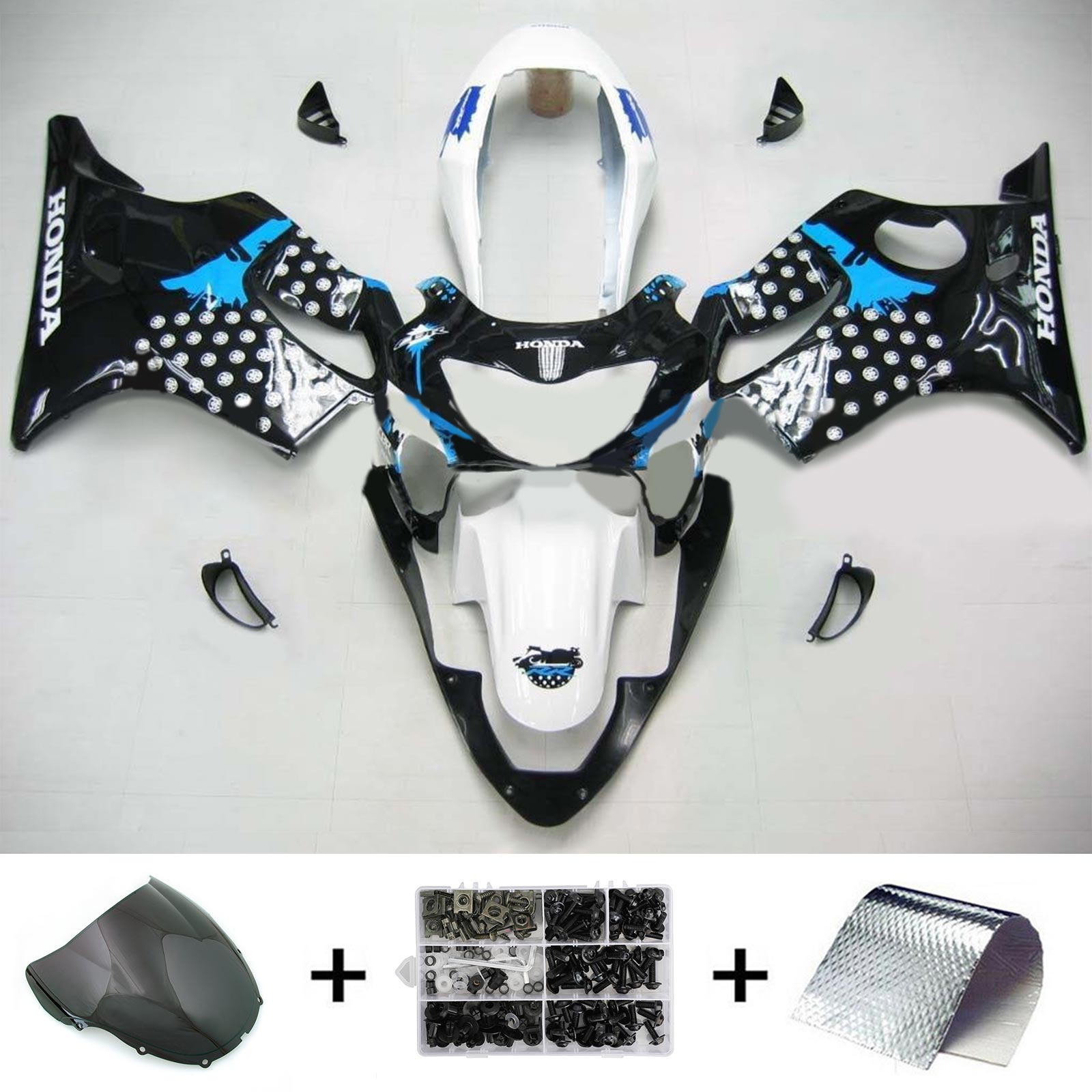 Amotopart Honda CBR600F4 1999-2000 Sort&WHvid Spot-kåbesæt