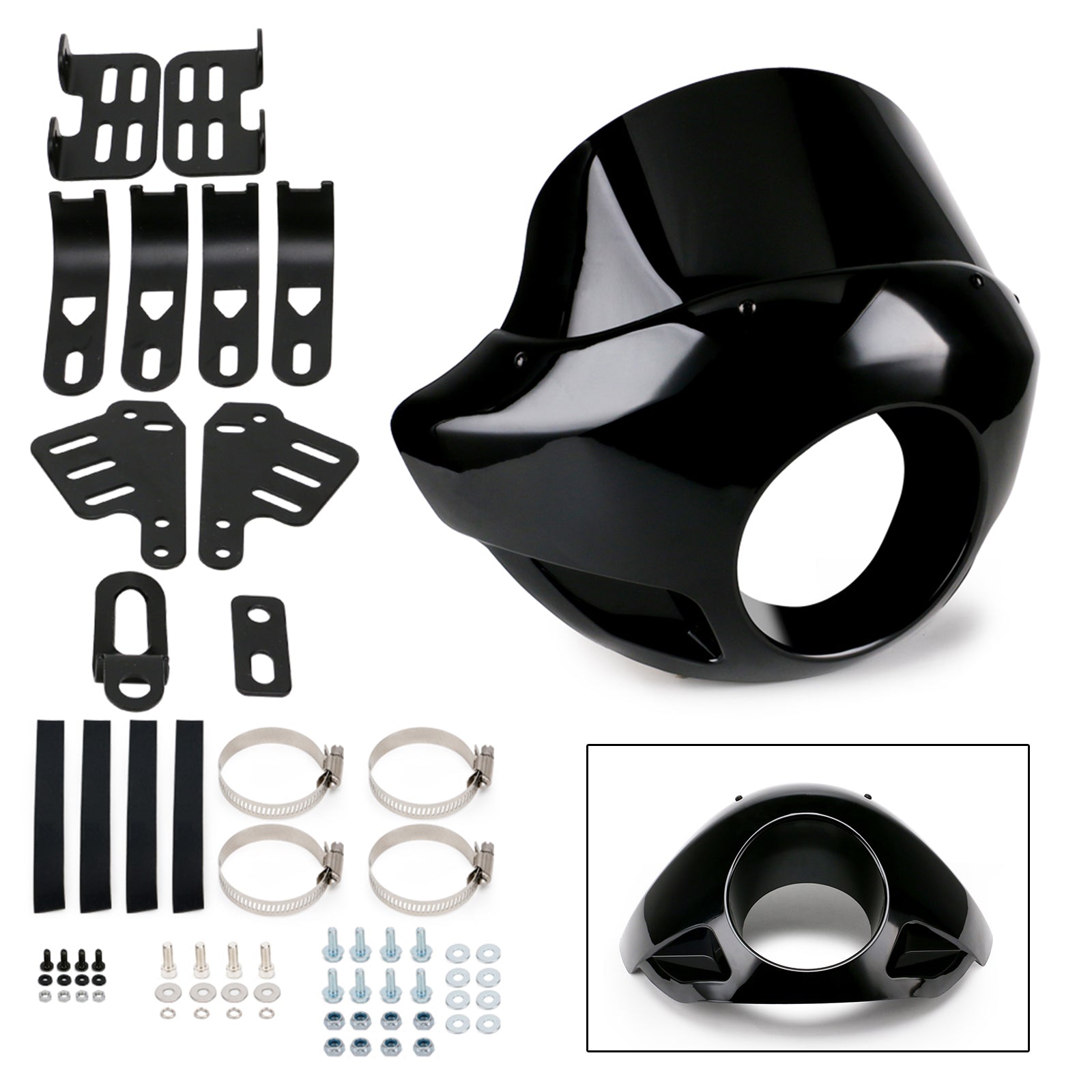 Carénage de phare de pare-brise adapté aux fourches de 35 à 49 mm 5.75" Phares Sportster