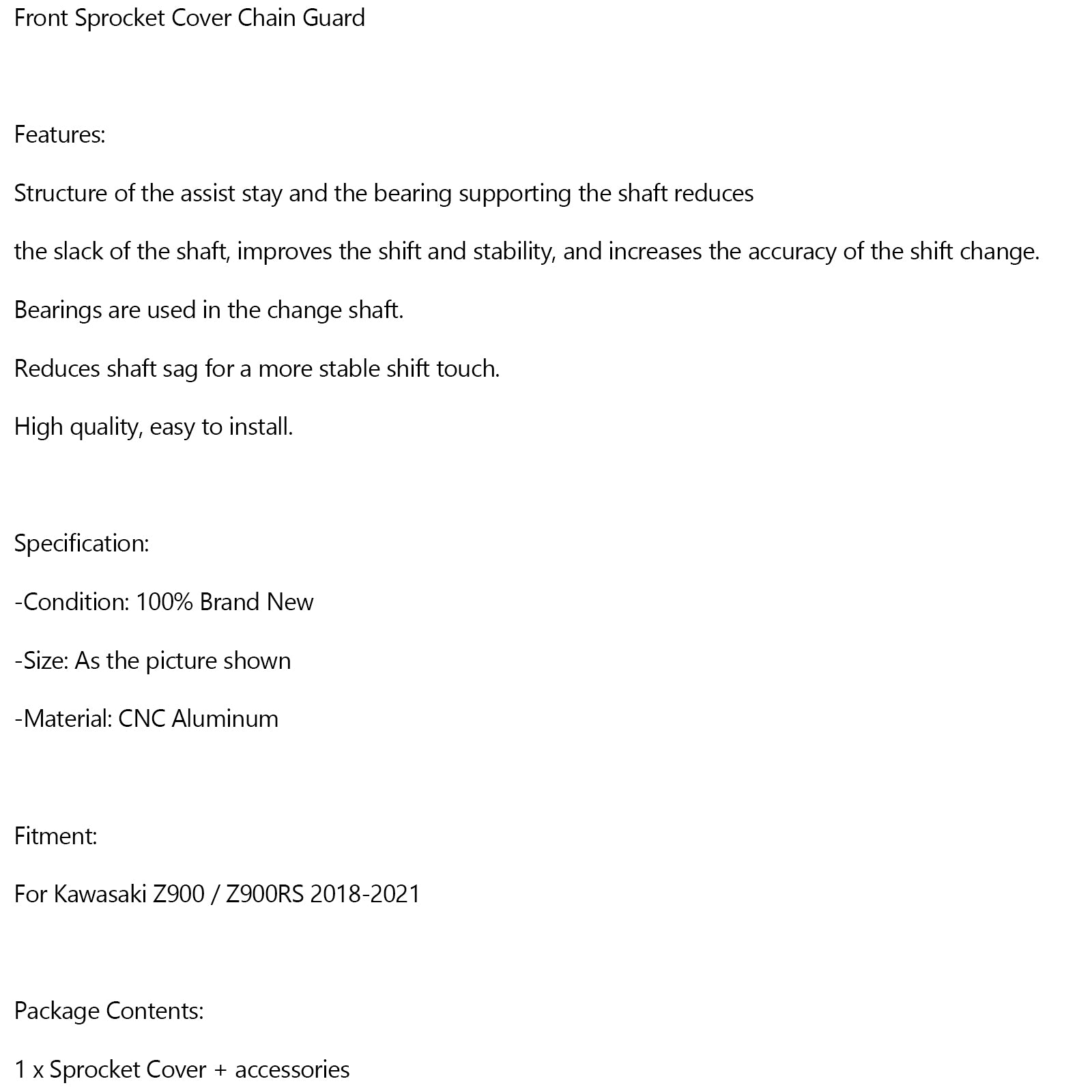 Front Sprocket Cover Chain Guard For Kawasaki Z900 Z900RS 2018-2021