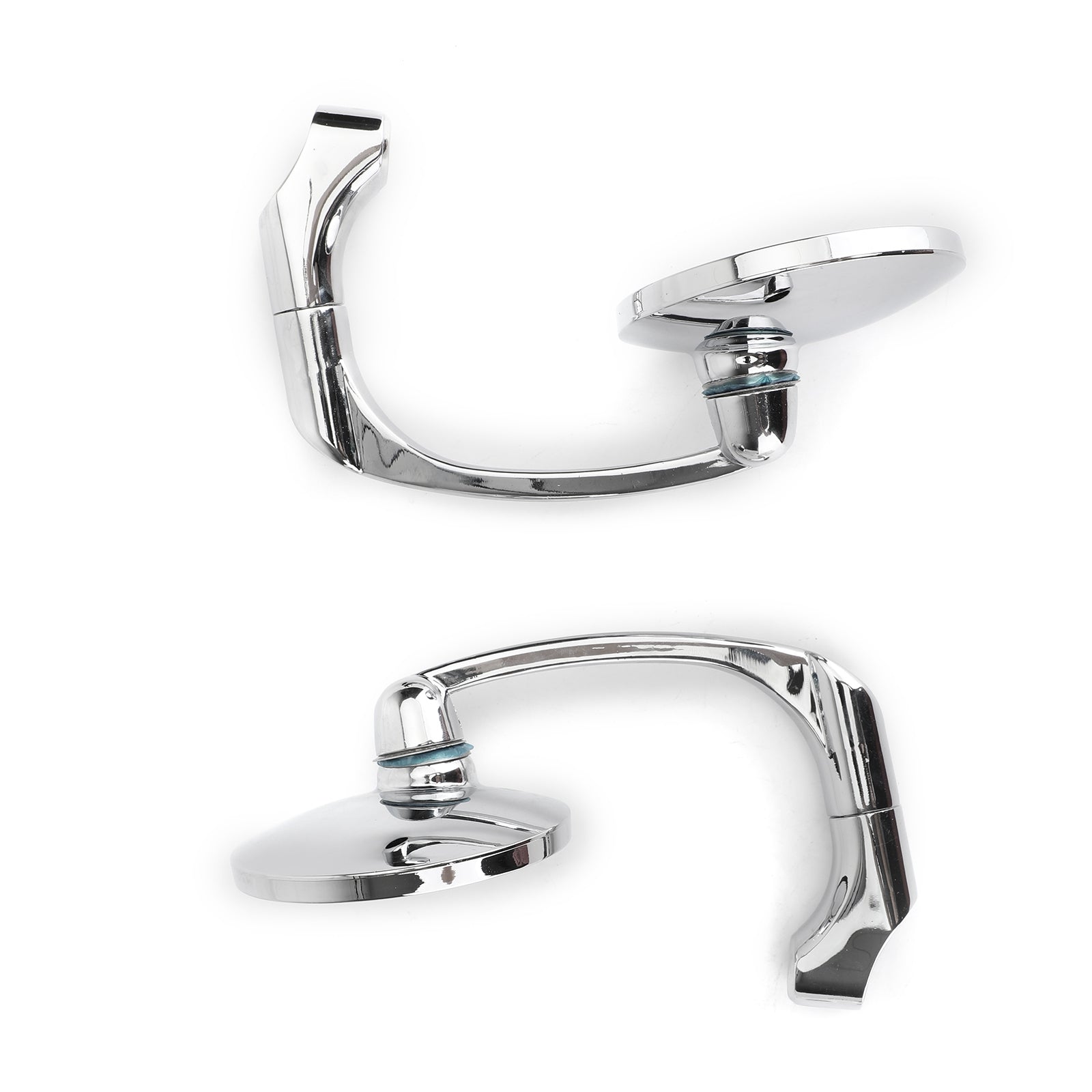 Paar M8 M10 retro L-bar ronde spiegels voor café racer Bobber aangepaste motorfiets generiek
