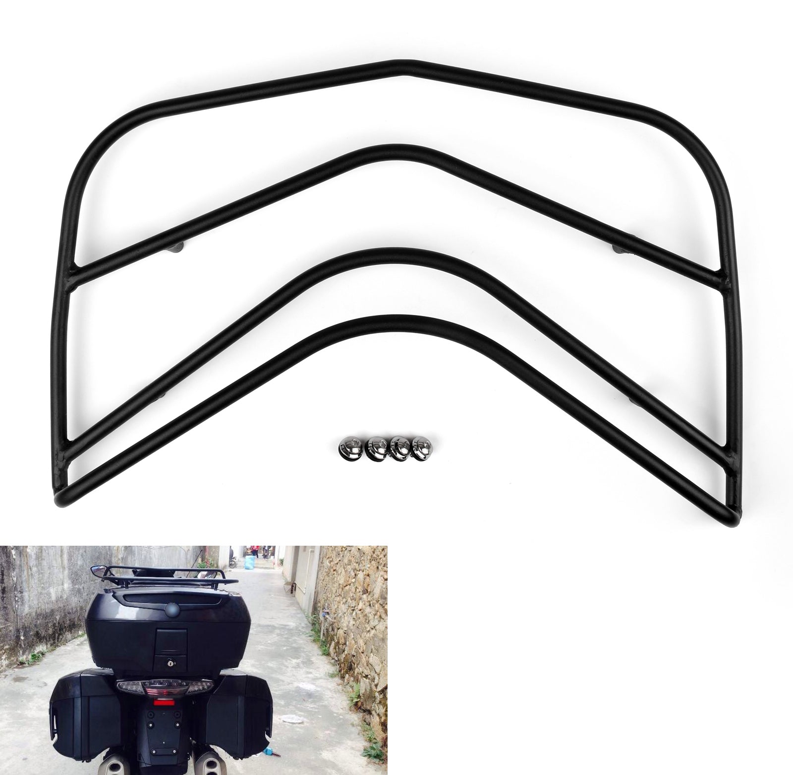 Rear Top Box Trunk Rack For BMW K1600GTL K 1600GTL 2011-2014 Black Generic