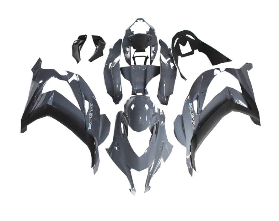 Amotopart 2021-2025 KAWASAKI ZX10R ZX10RR GLOKT GRÅ FAIRING KIT