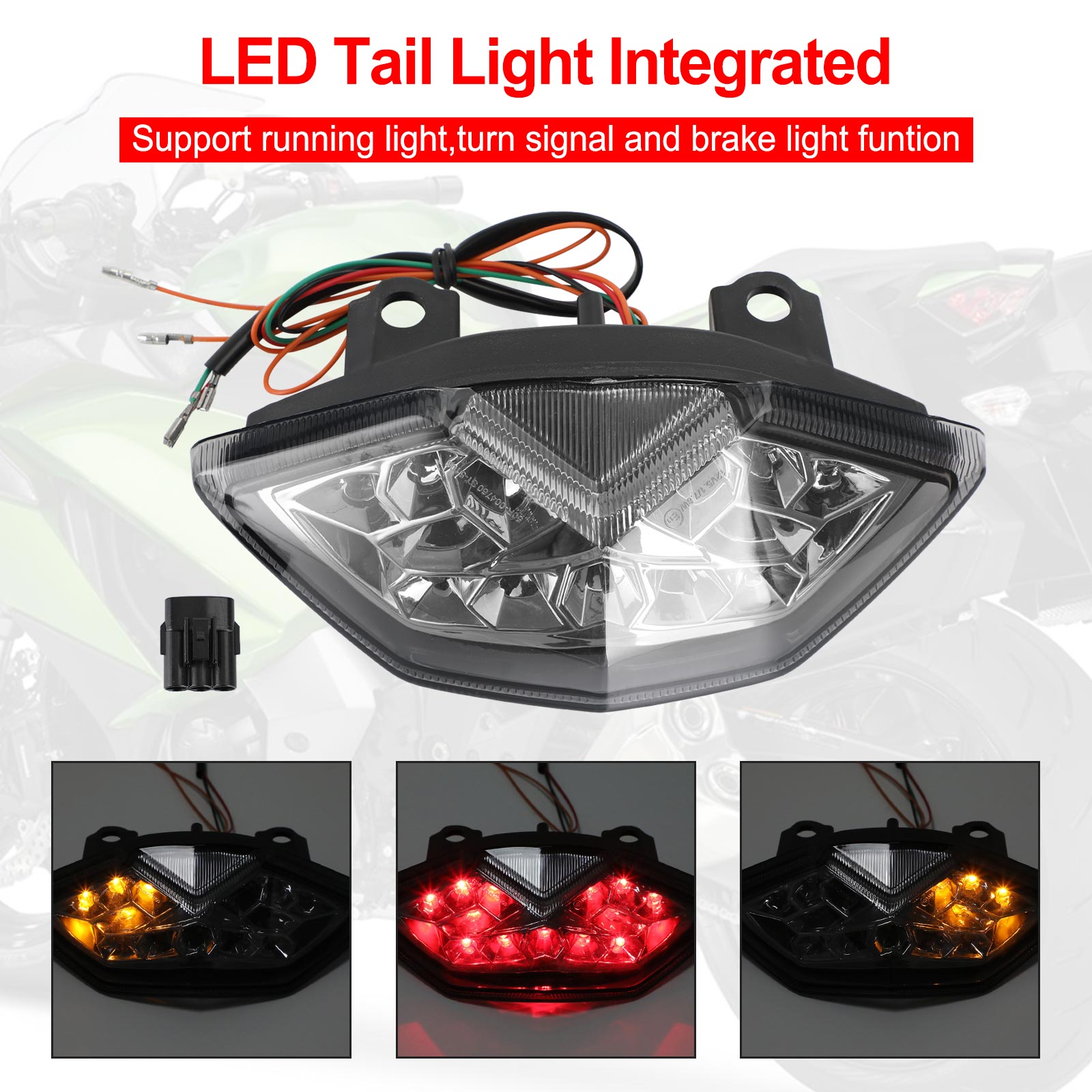 Luz traseira integrada para kawasaki ninja 1000 kle 650 versys 2020 z1000/sx genérico