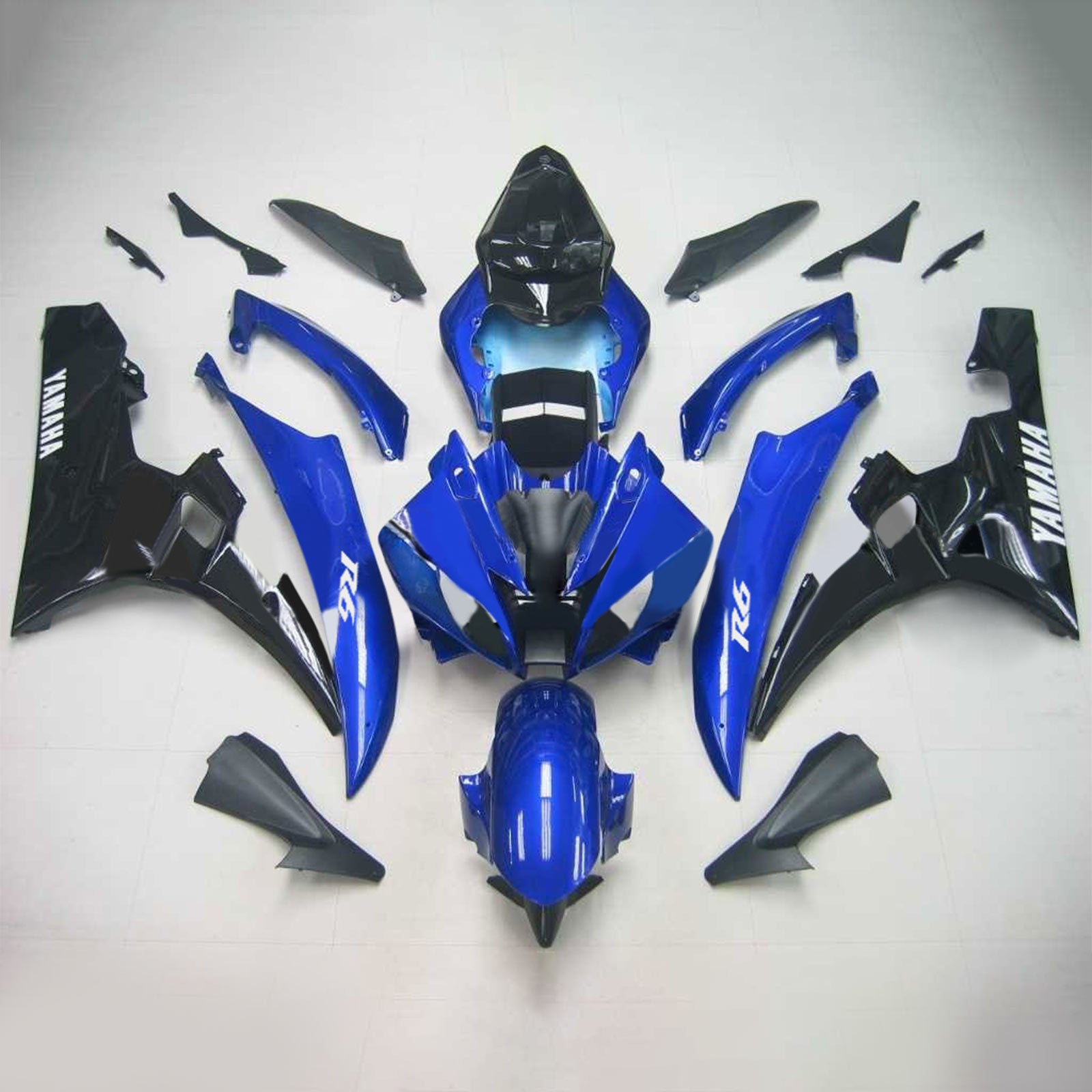 Amotopart Yamaha 2006-2007 YZF 600 R6 Blue Black Fairing Kit