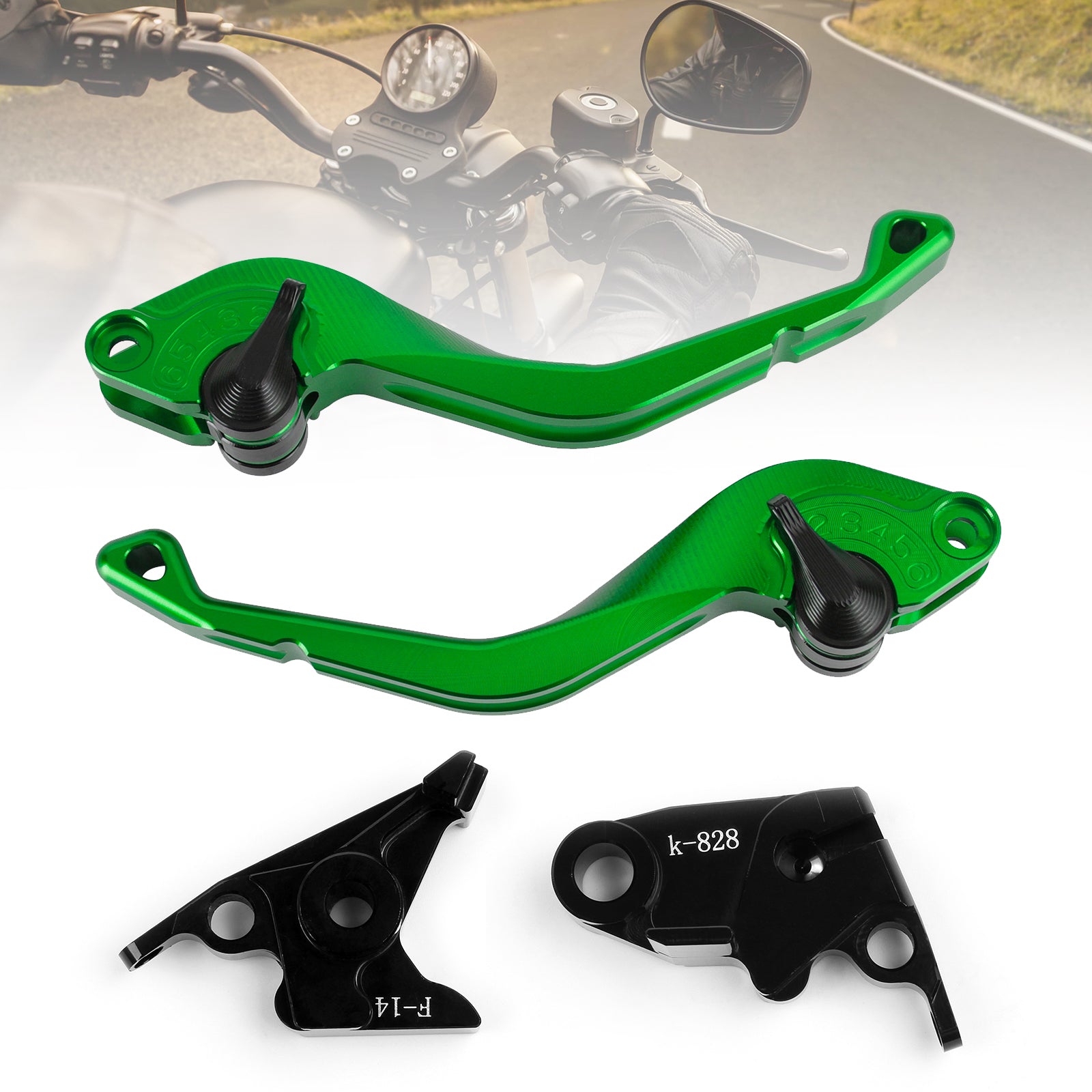 CNC Kort kopplingsbromsspak Fit för Kawasaki ZZR600 ZX6R ZX9R ZX10R Z1000