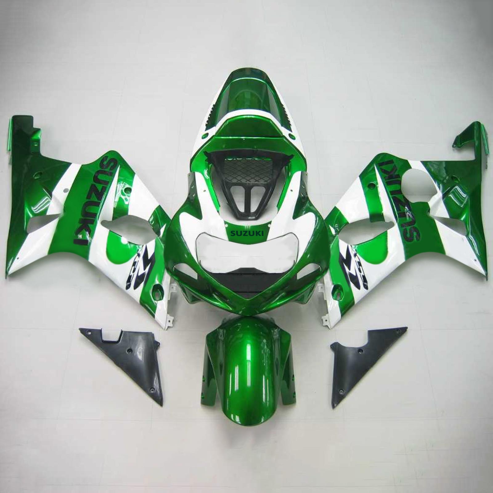 Amotopart Suzuki 2000-2002 GSXR1000 Green White Fairing Kit