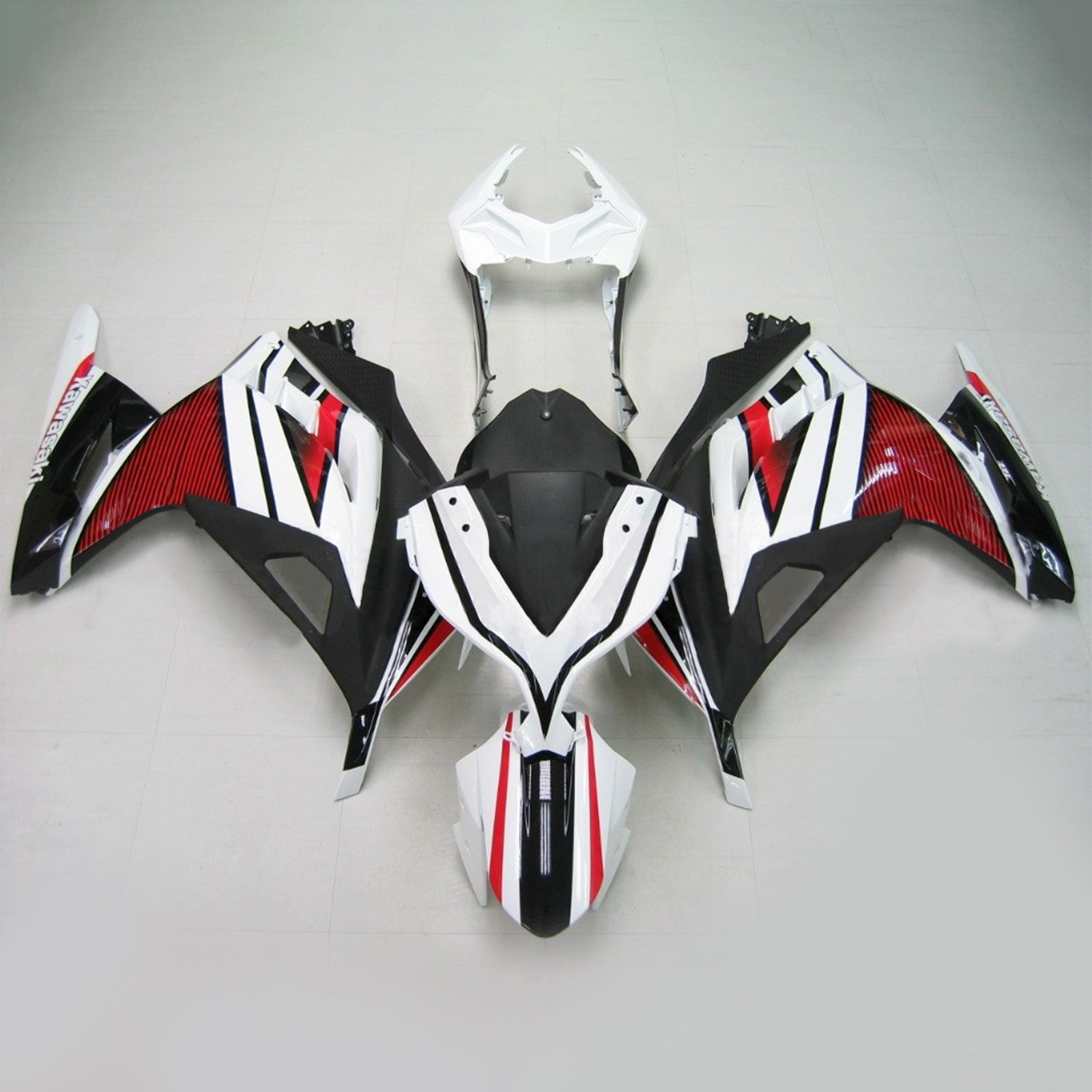 Amotopart Kawasaki 2013-2024 EX300/Ninja 300 Černá bílá červená kapotáž