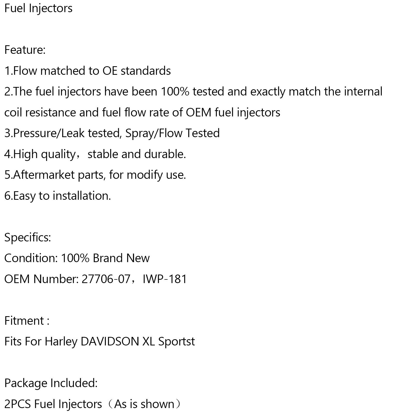 2pcs IWP-181 Twin Power 3,8 g/s Brændstofinjektor Direkte til REPL 27706-07/A generisk
