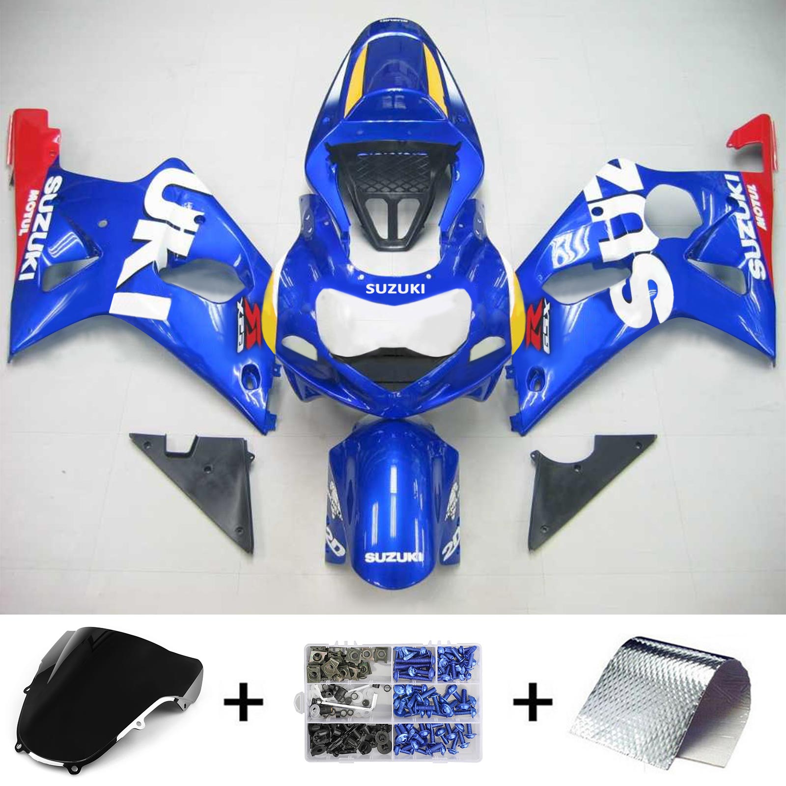 Amotopart Suzuki 2000-2002 GSXR1000 Red Blue Fairing Kit