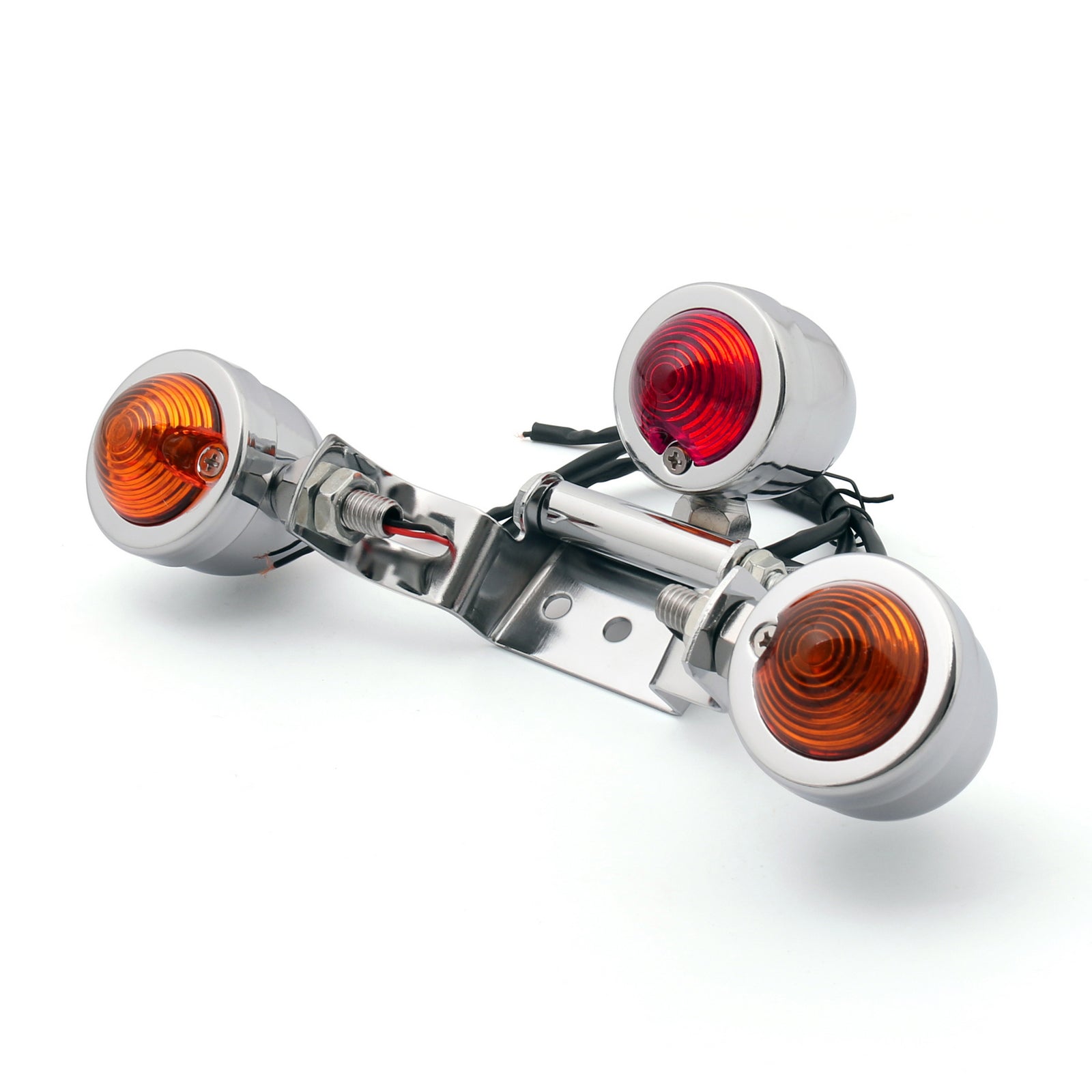 Universal Motorcykel Mount nummerplade Bracket Taillight Brake Light Black